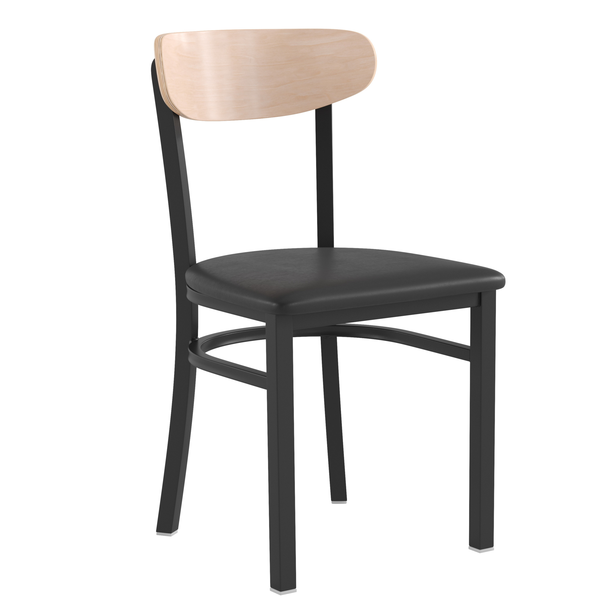 Flash Furniture, Black Vinyl Seat Dining Chair - Natural Wood Back, Primary Color Black, Included (qty.) 1, Model XUDG6V5BVNAT