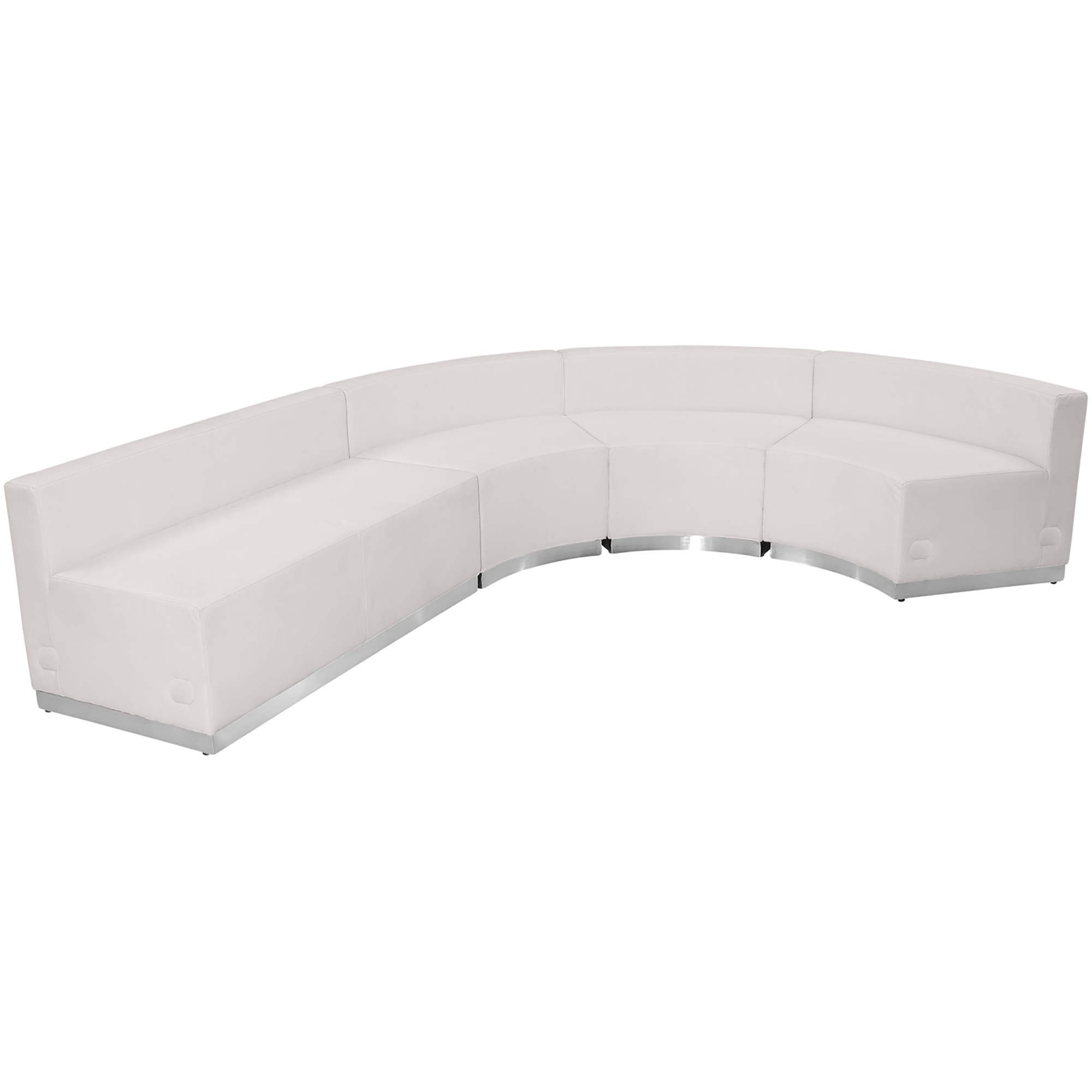 Flash Furniture, 4 PC White LeatherSoft Reception Configuration, Primary Color White, Included (qty.) 4, Model ZB803760SWH