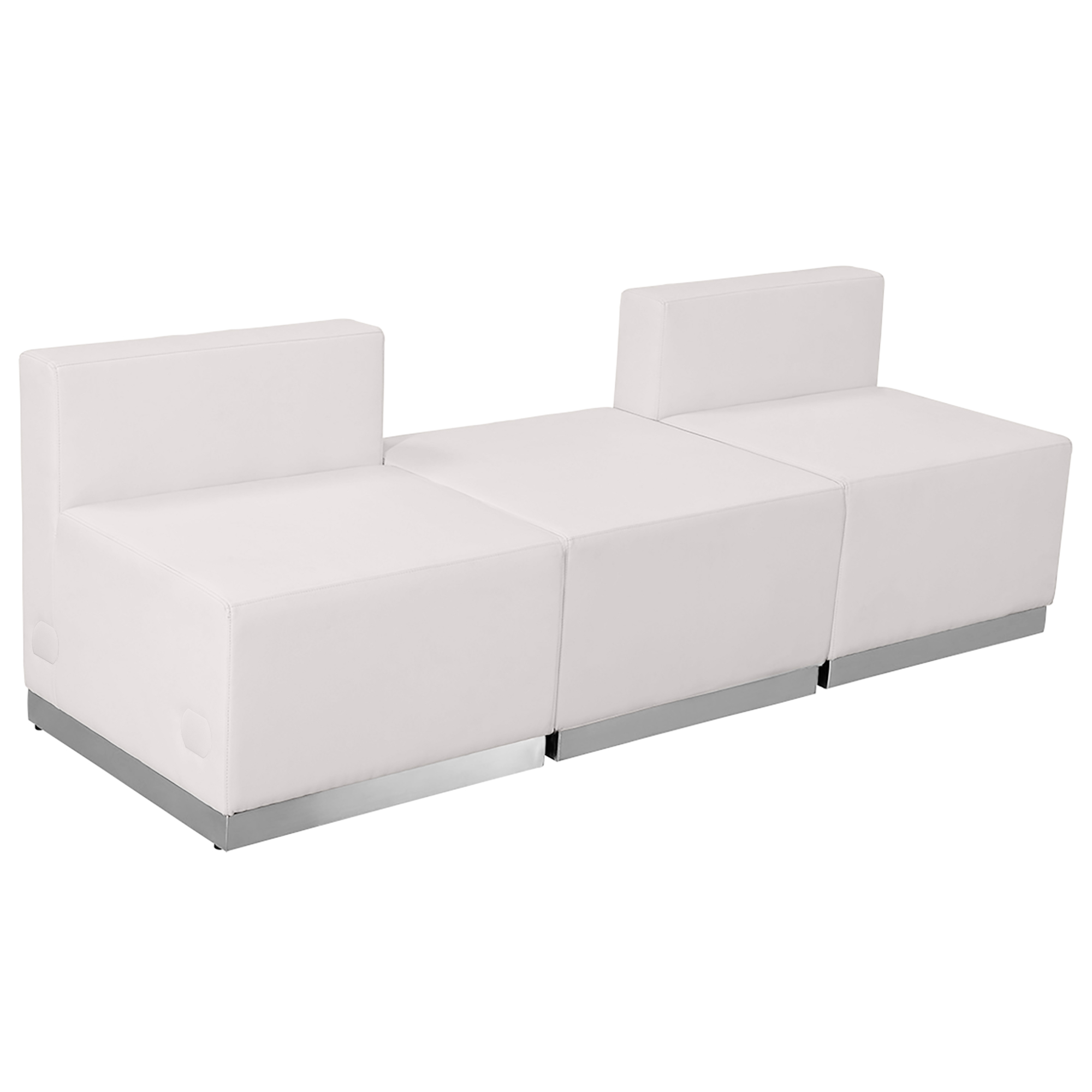 Flash Furniture, 3 PC White LeatherSoft Reception Configuration, Primary Color White, Included (qty.) 3, Model ZB803670SWH