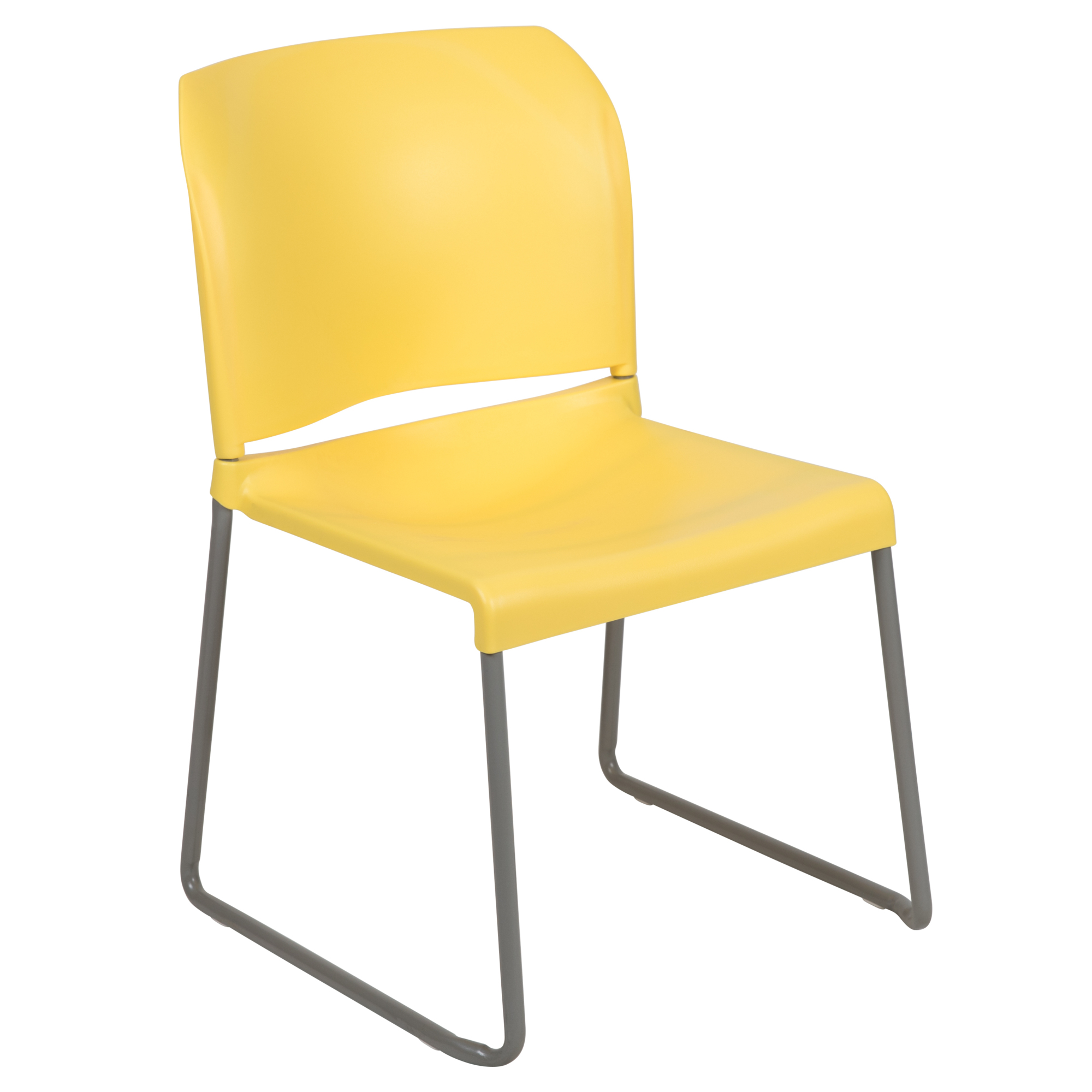 Flash Furniture, Yellow Full Back Contoured Sled Base Stack Chair, Primary Color Yellow, Included (qty.) 1, Model RUT238AYL
