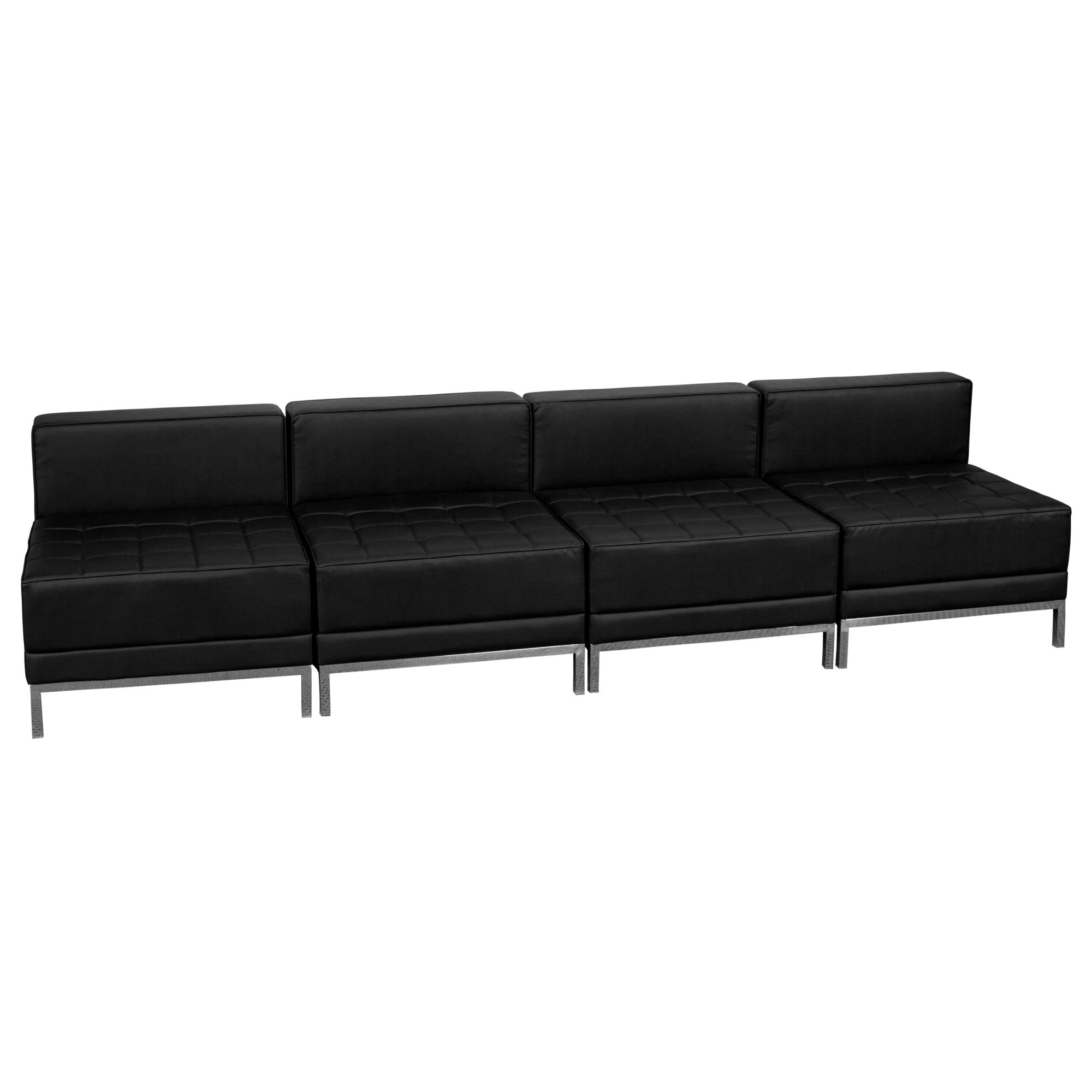 Flash Furniture, 4 Piece Black LeatherSoft Modular Lounge Set, Included (qty.) 4 Model ZBIMAGMIDCH4