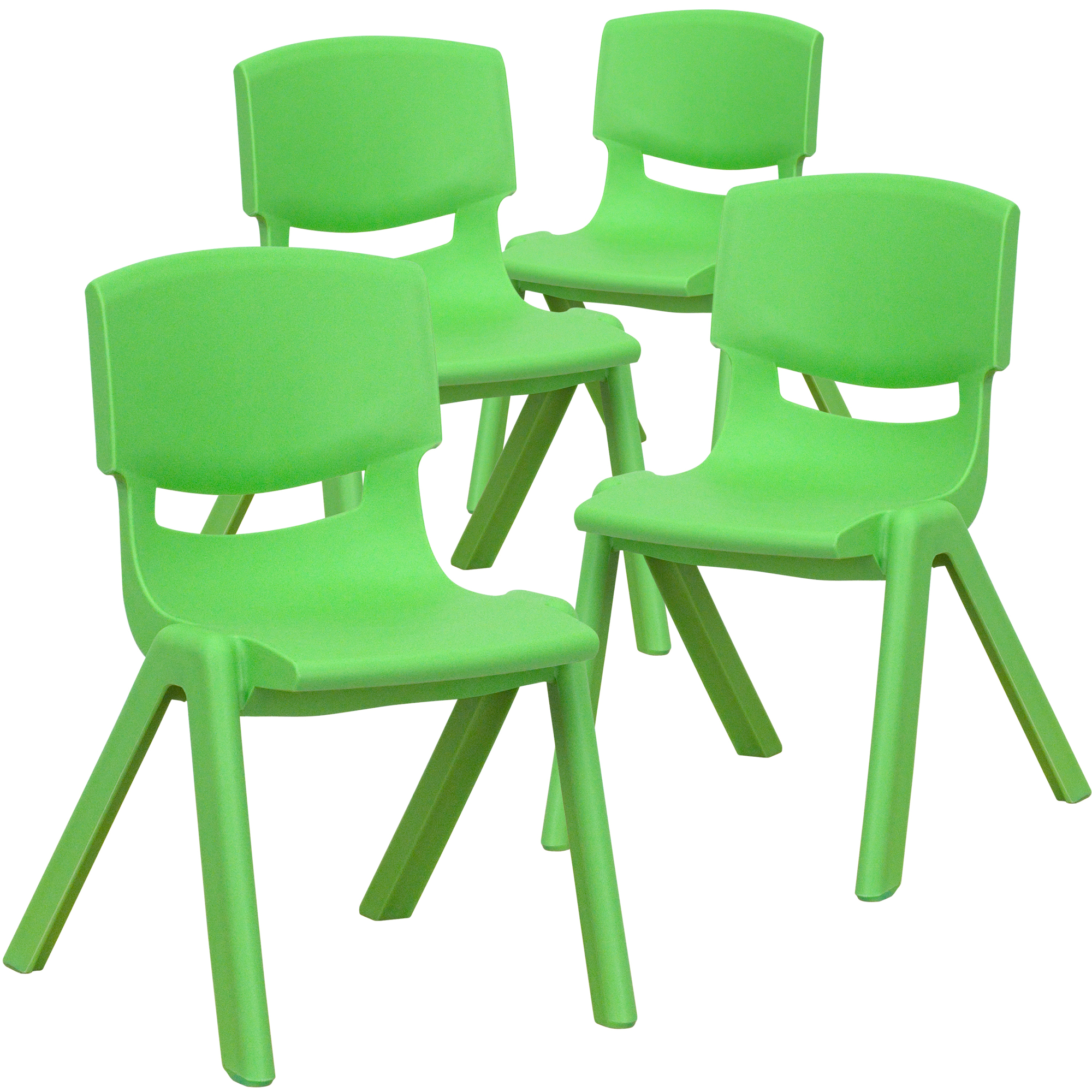 Flash Furniture, 4 Pack Green Plastic School Chair-12Inch H Seat, Primary Color Green, Included (qty.) 4, Model 4YUYCX4001GREEN