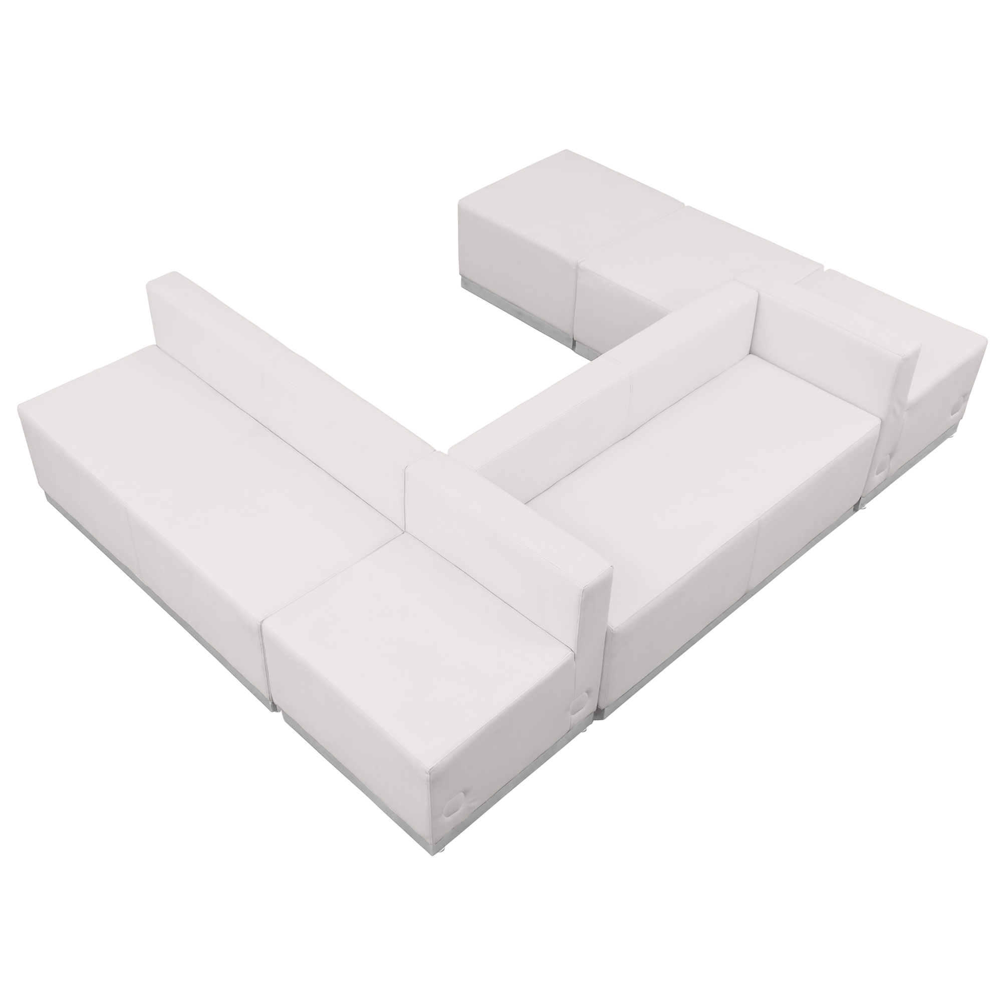 Flash Furniture, 6 PC White LeatherSoft Reception Configuration, Primary Color White, Included (qty.) 6, Model ZB803510SWH