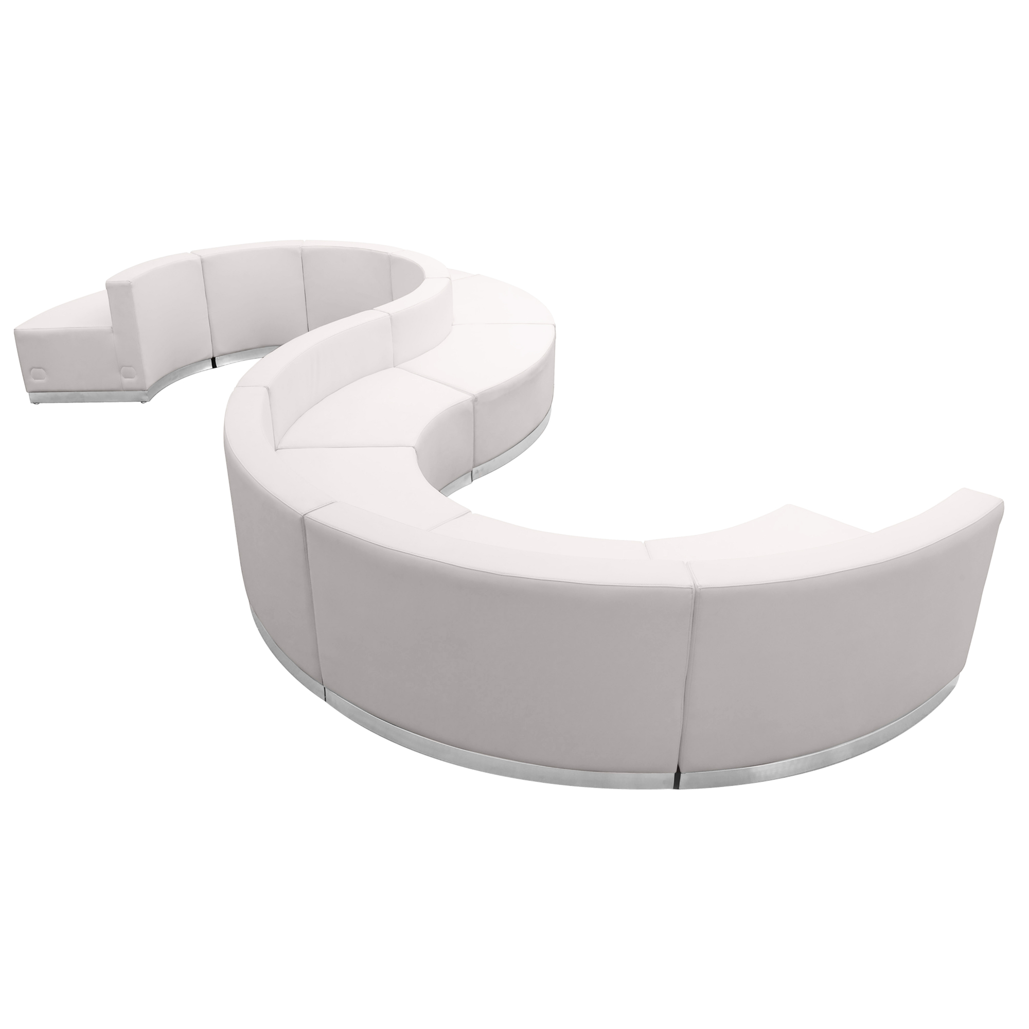 Flash Furniture, 9 PC White LeatherSoft Reception Configuration, Primary Color White, Included (qty.) 9, Model ZB803420SWH