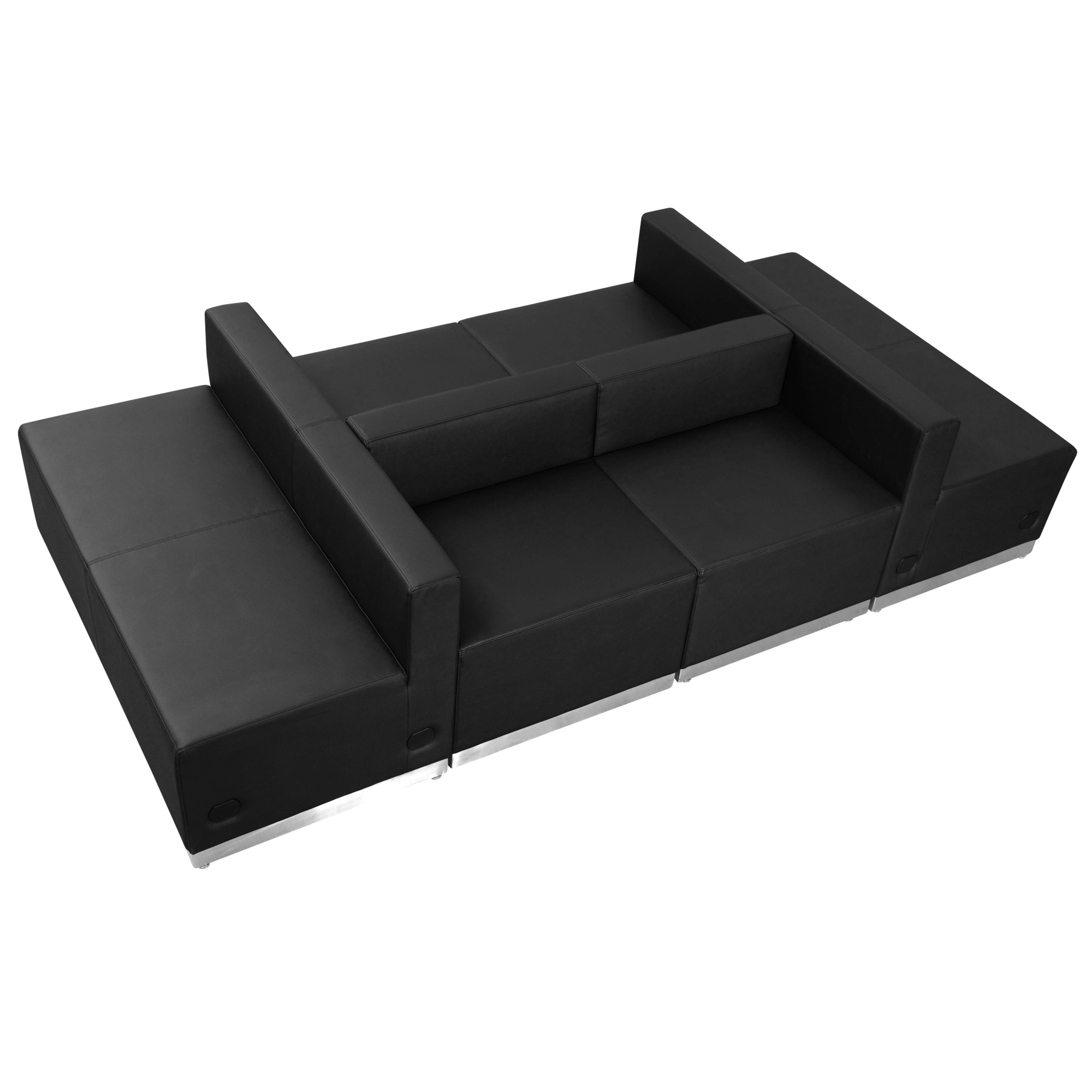 Flash Furniture, 6 PC Black LeatherSoft Reception Configuration, Primary Color Black, Included (qty.) 6, Model ZB803650SBK