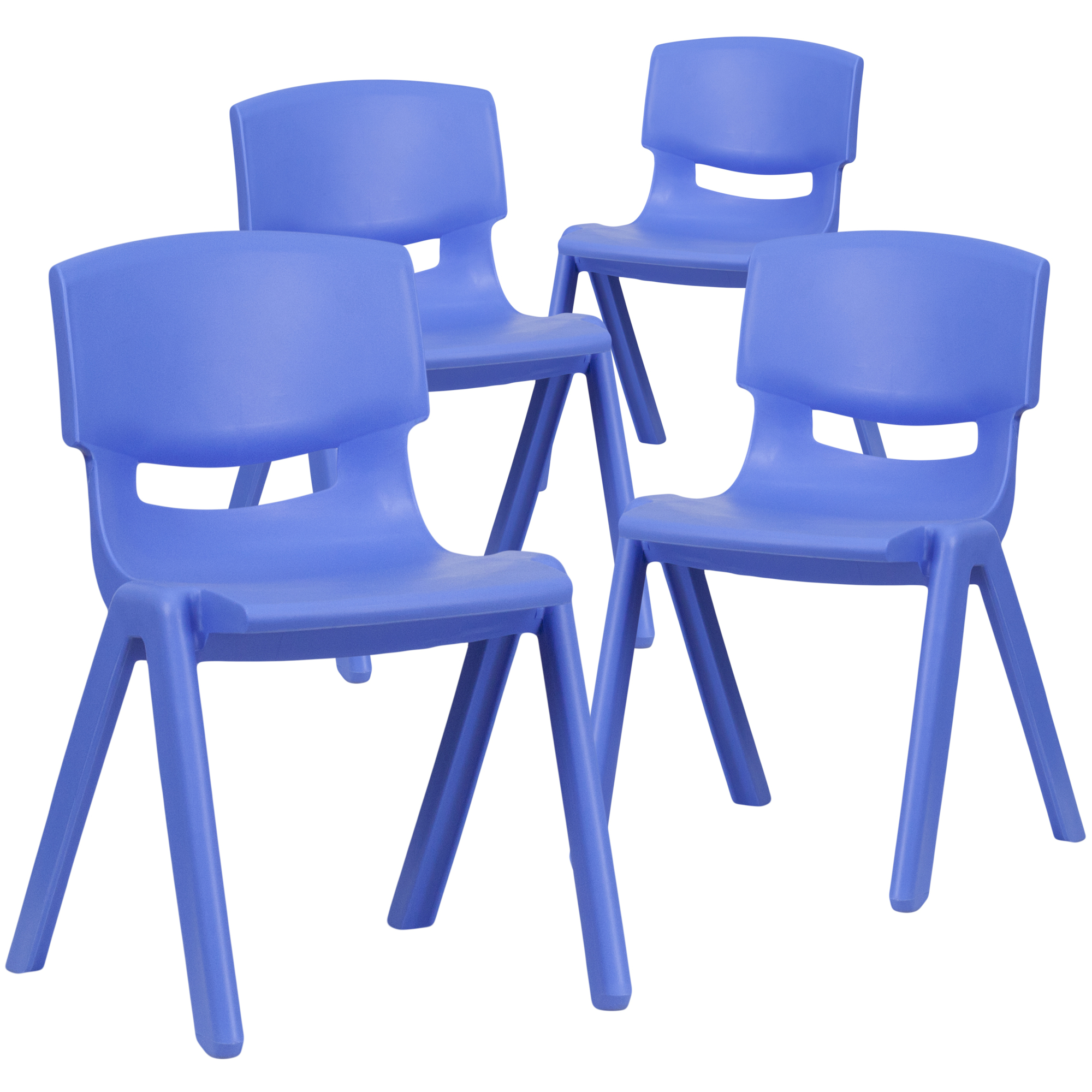 Flash Furniture, 4 Pk Blue Plastic Stack School Chair-13.25Inch H Seat, Primary Color Blue, Included (qty.) 4, Model 4YUYCX4004BLUE