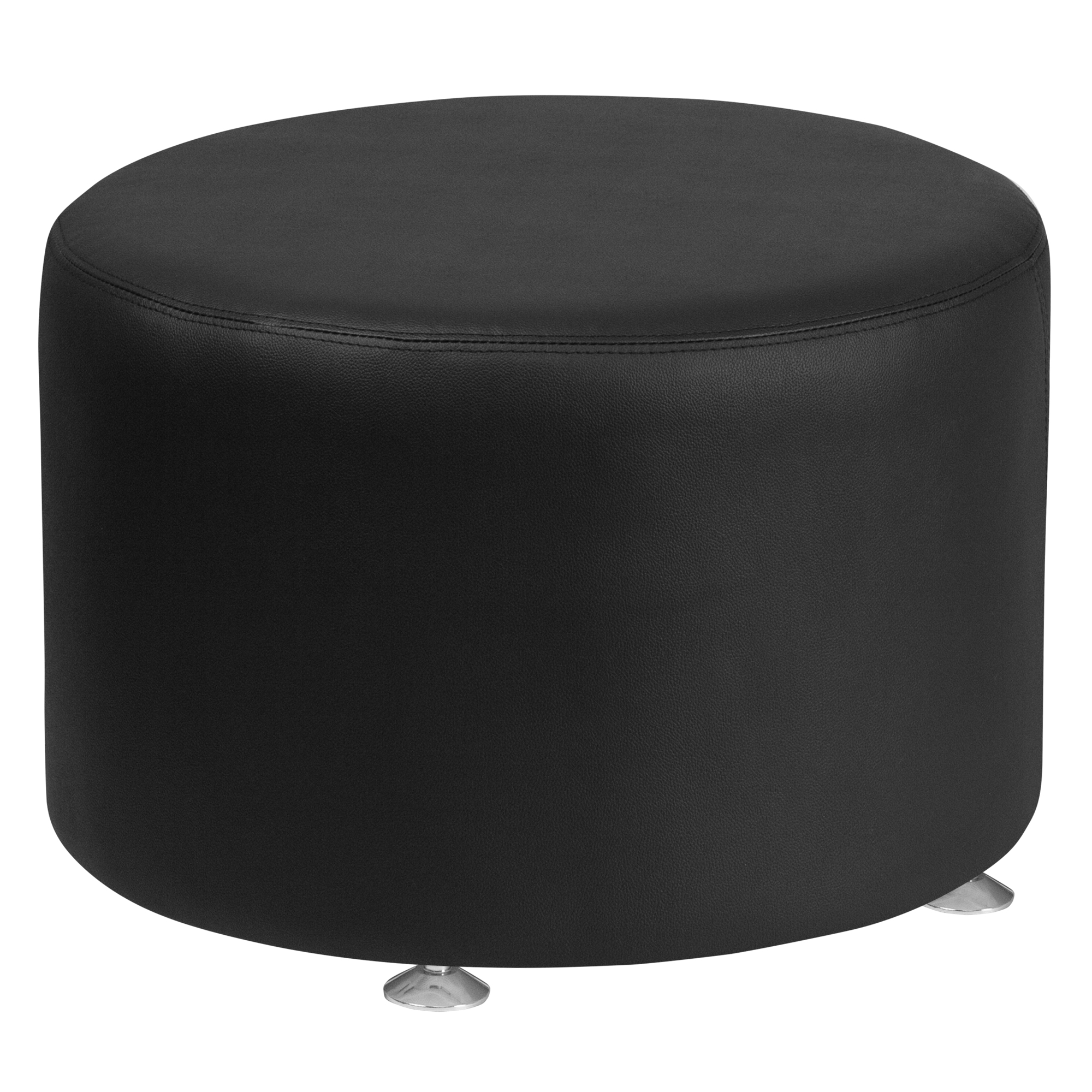 Flash Furniture, Black LeatherSoft 24Inch Round Ottoman, Primary Color Black, Included (qty.) 1, Model ZB803RD24BK