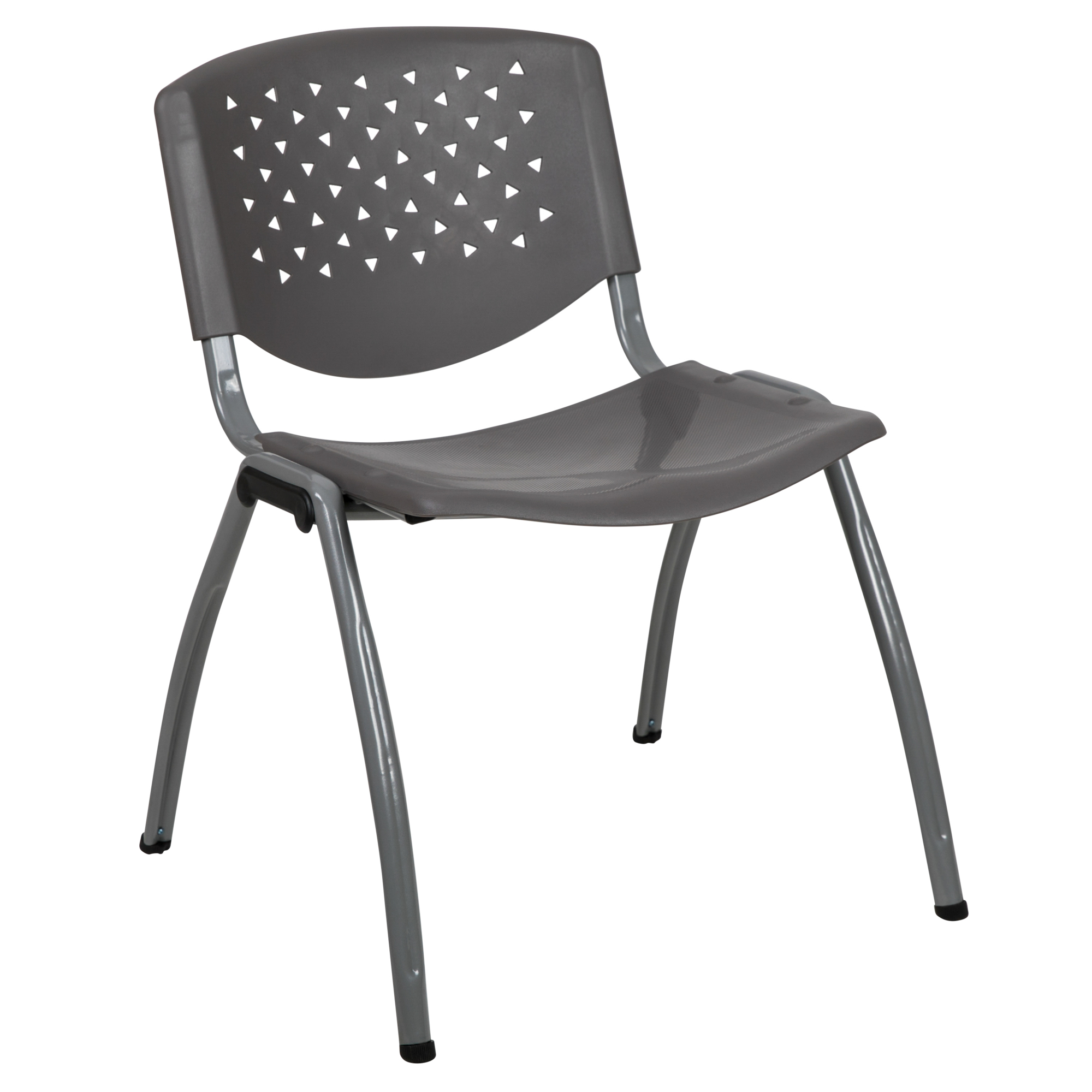 Flash Furniture, Gray Plastic Stack Chair with Perforated Back, Primary Color Gray, Included (qty.) 1, Model RUTF01AGY