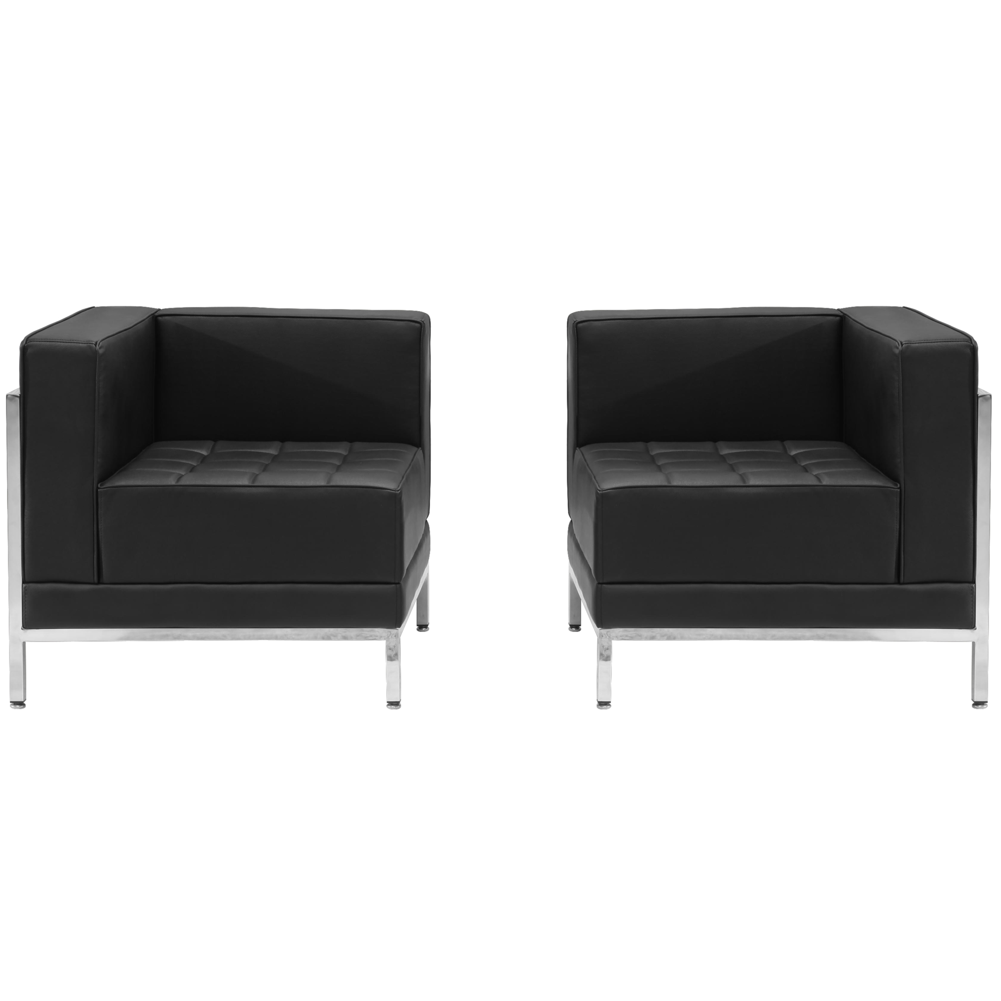 Flash Furniture, Black LeatherSoft 2 Piece Corner Chair Set, Included (qty.) 2 Model ZBIMAGSET10