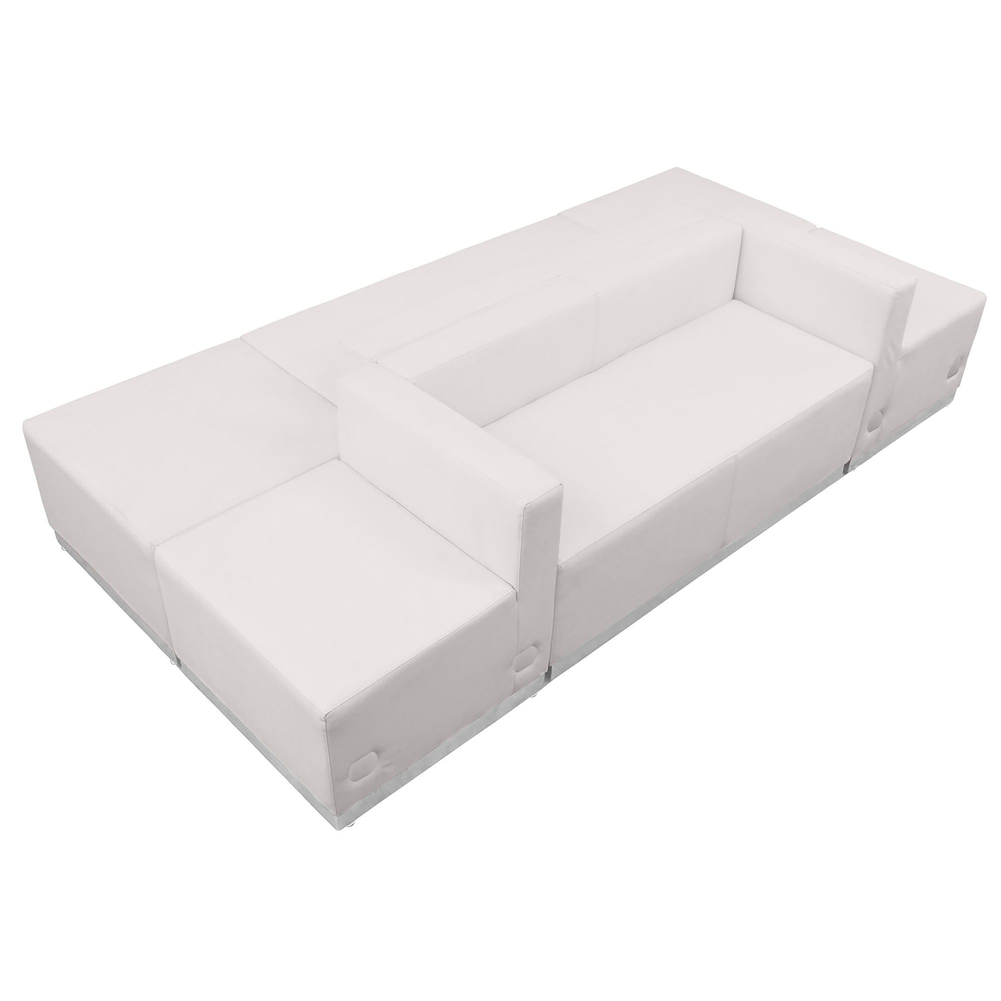 Flash Furniture, 6 PC White LeatherSoft Reception Configuration, Primary Color White, Included (qty.) 6, Model ZB803500SWH