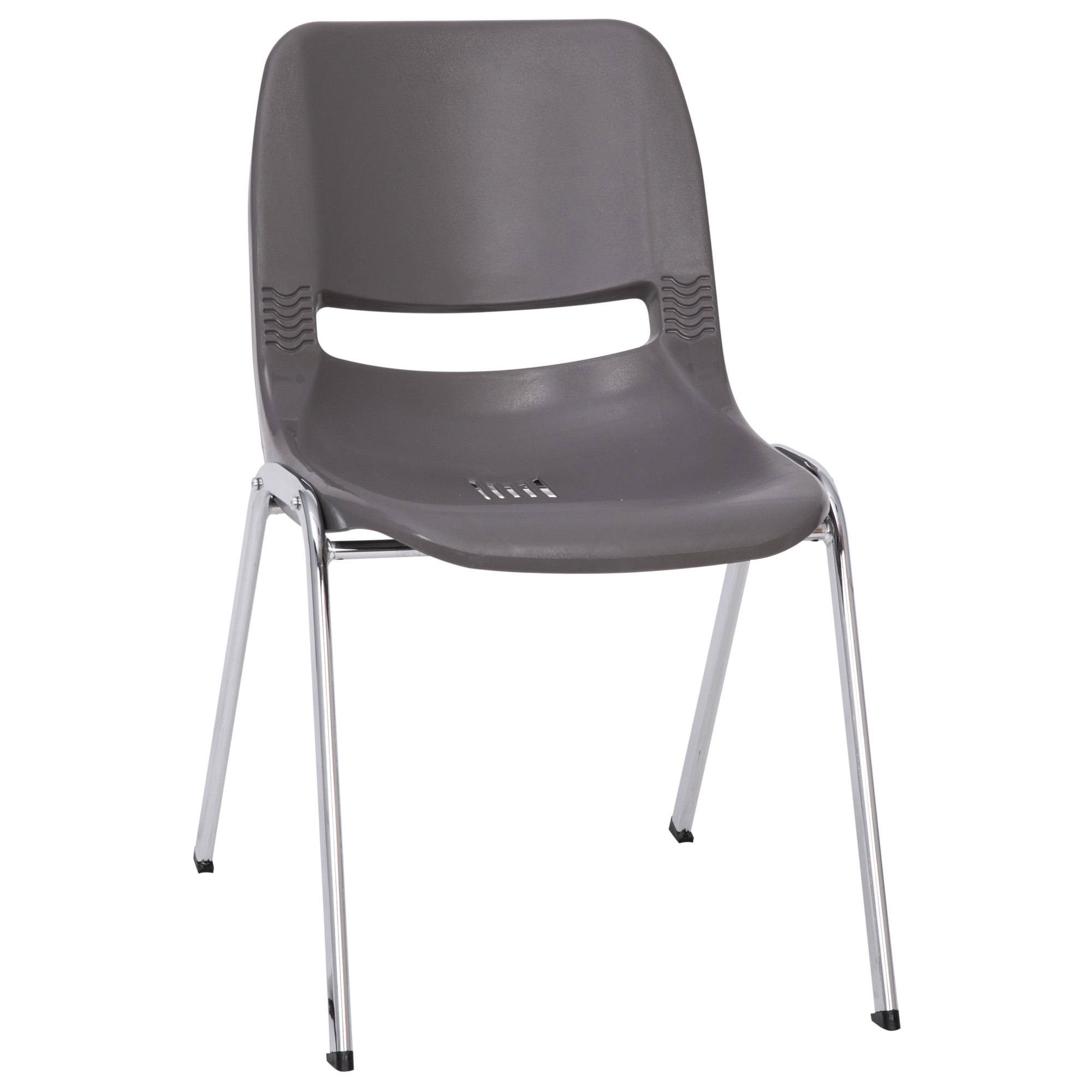 Flash Furniture, 880 lb. Capacity Gray Stack Chair w/ Chrome Frame, Primary Color Gray, Included (qty.) 1, Model RUT18GYCHR