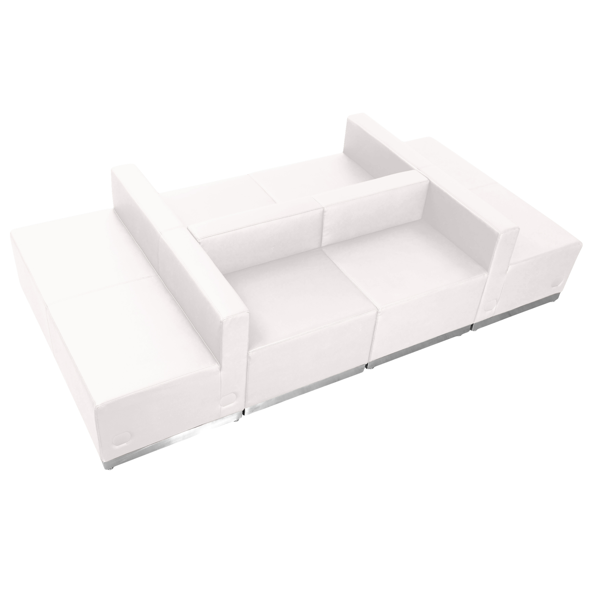 Flash Furniture, 6 PC White LeatherSoft Reception Configuration, Primary Color White, Included (qty.) 6, Model ZB803650SWH