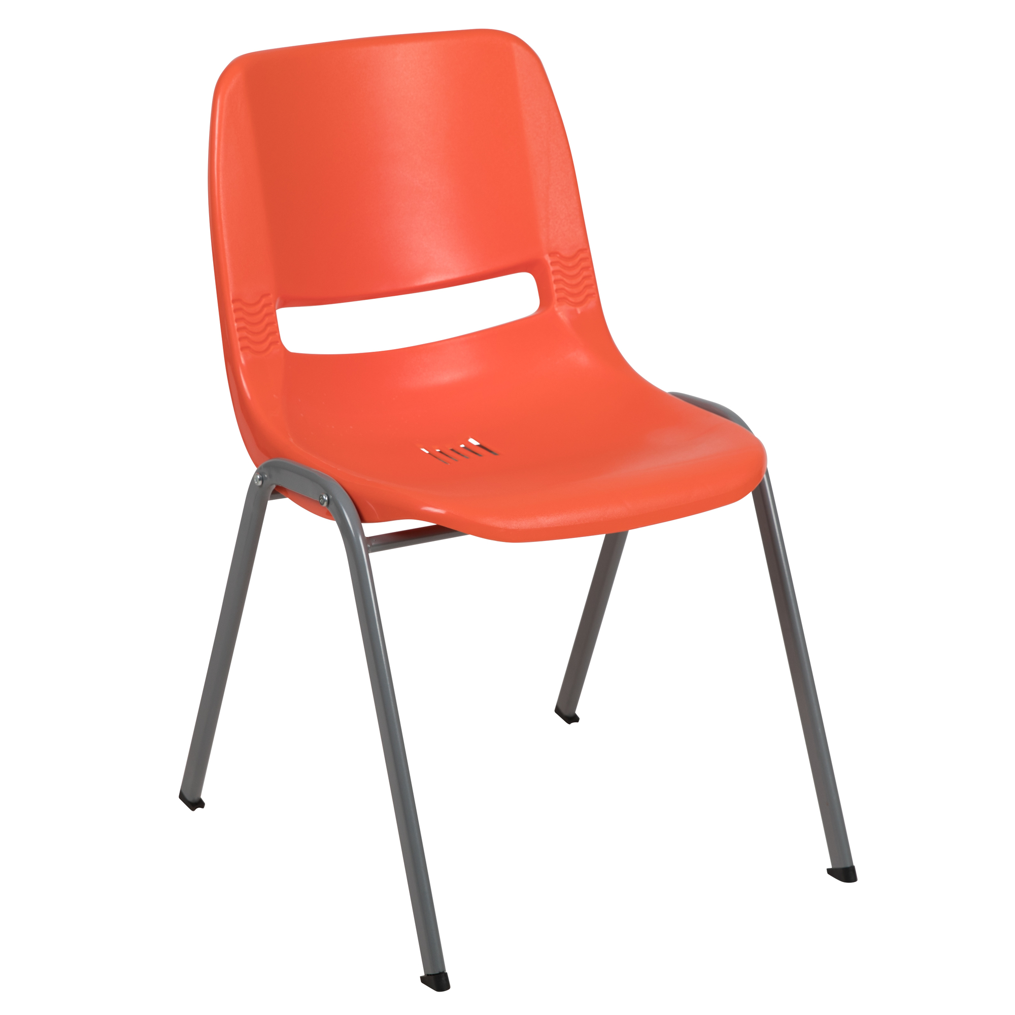 Flash Furniture, Orange Ergonomic Shell Student Stack Chair, Primary Color Orange, Included (qty.) 1, Model RUTEO1OR