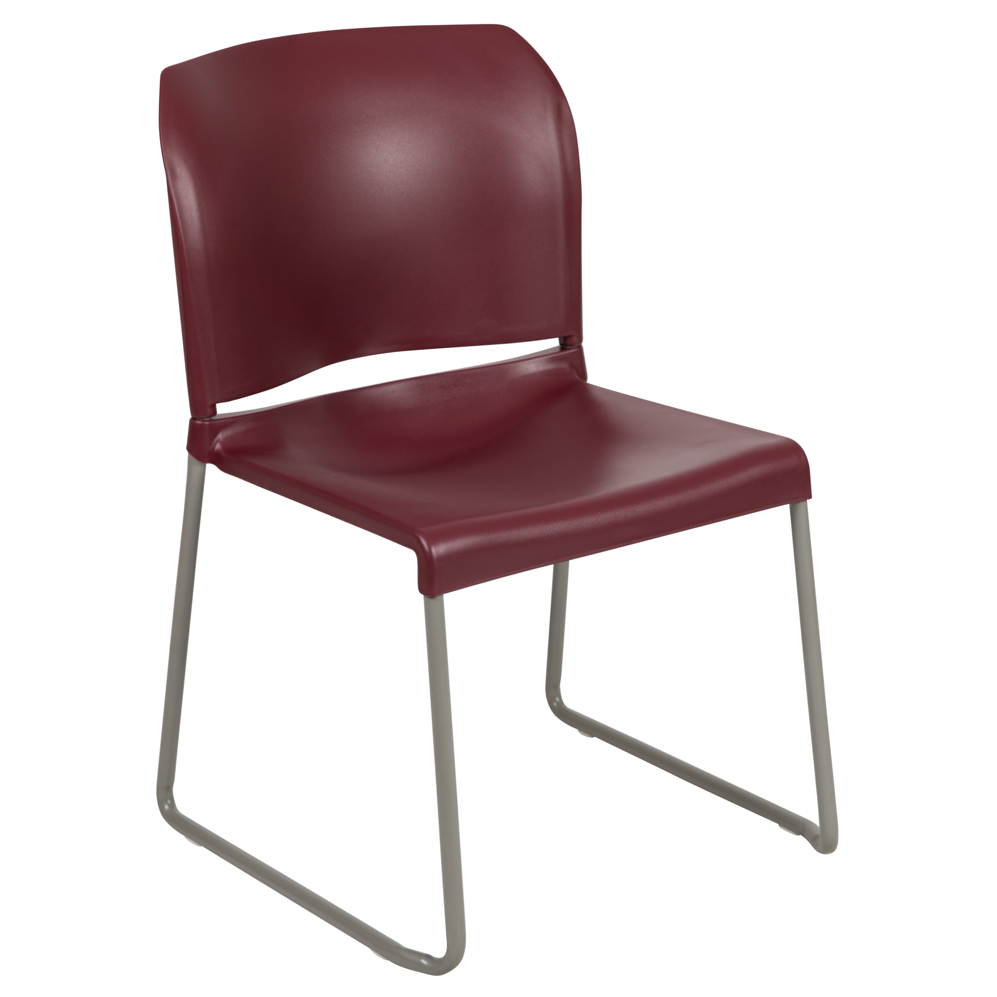 Flash Furniture, Burgundy Full Back Contoured Sled Base Stack Chair, Primary Color Burgundy, Included (qty.) 1, Model RUT238ABY