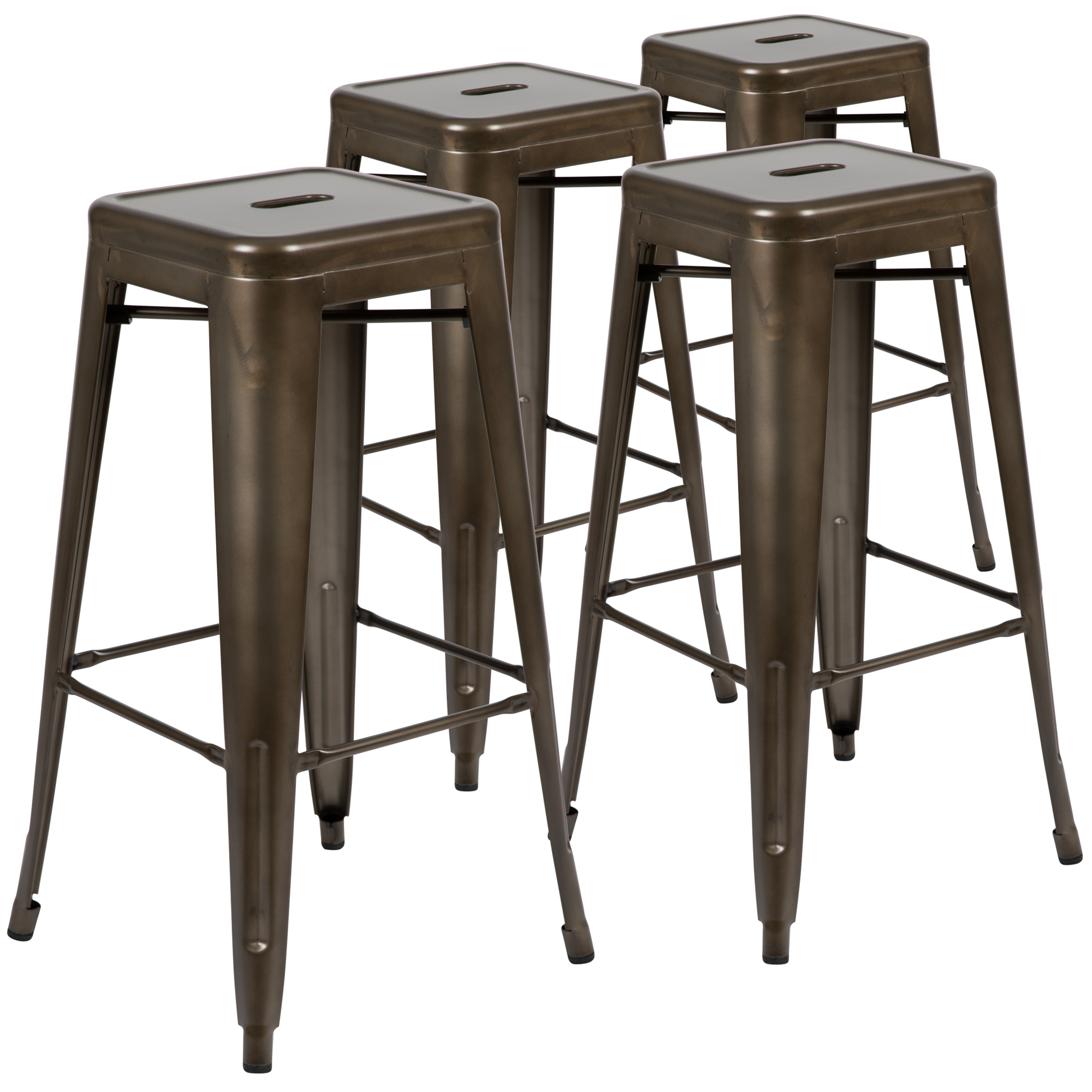 Flash Furniture, 4 Pack 30Inch High Metal Indoor Bar Stool, Gray, Primary Color Gray, Included (qty.) 4, Model 4ET3132030GNR