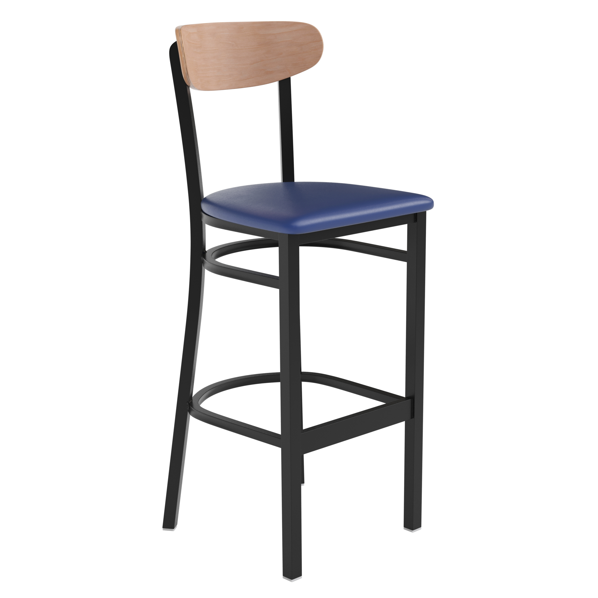 Flash Furniture, Blue Vinyl Seat Barstool with Natural Wood Back, Primary Color Blue, Included (qty.) 1, Model XUDG6V6BLVNAT