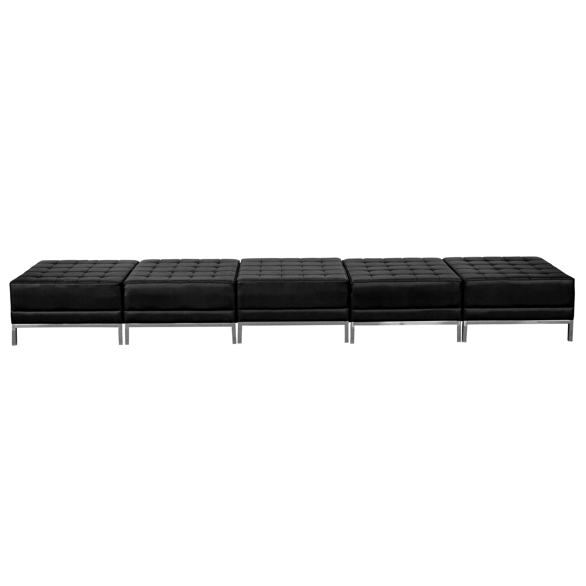 Flash Furniture, Black LeatherSoft Backless Five Seat Bench, Primary Color Black, Included (qty.) 5, Model ZBIMAGOTTO5