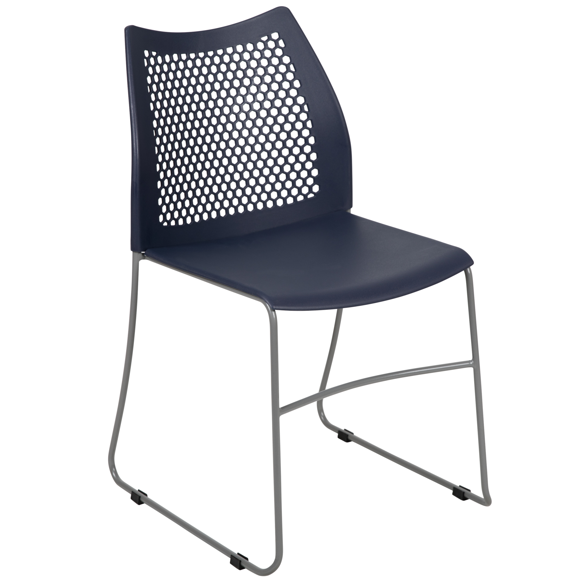 Flash Furniture, Navy Sled Base Stack Chair with Air-Vent Back, Primary Color Blue, Included (qty.) 1, Model RUT498ANY