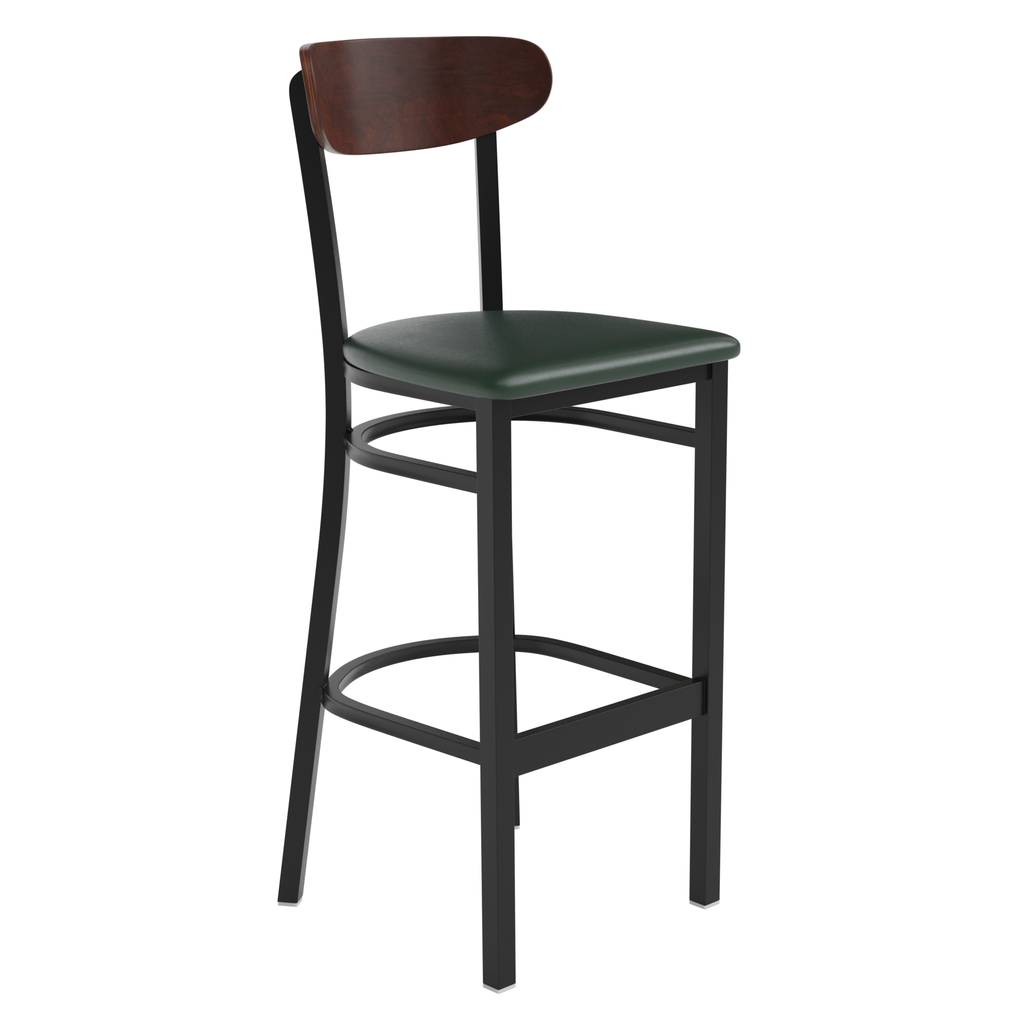 Flash Furniture, Green Vinyl Seat Barstool with Walnut Wood Back, Primary Color Green, Included (qty.) 1, Model XUDG6V6GNVWAL