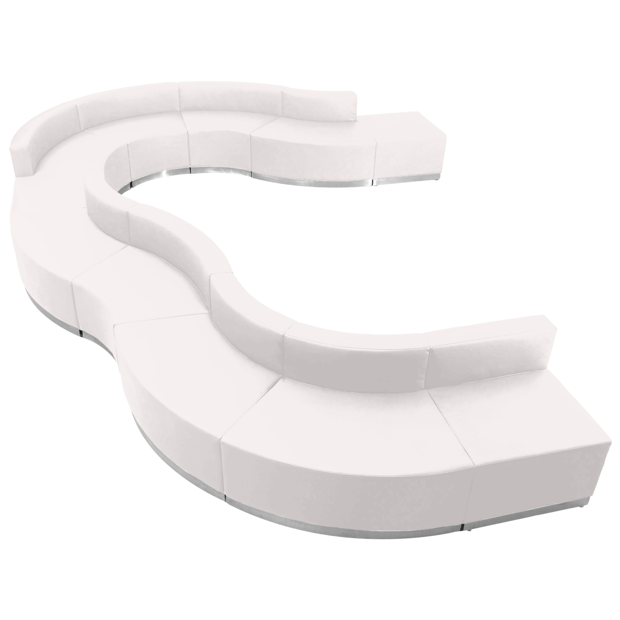 Flash Furniture, 11 PC White LeatherSoft Reception Configuration, Primary Color White, Included (qty.) 11, Model ZB803570SWH