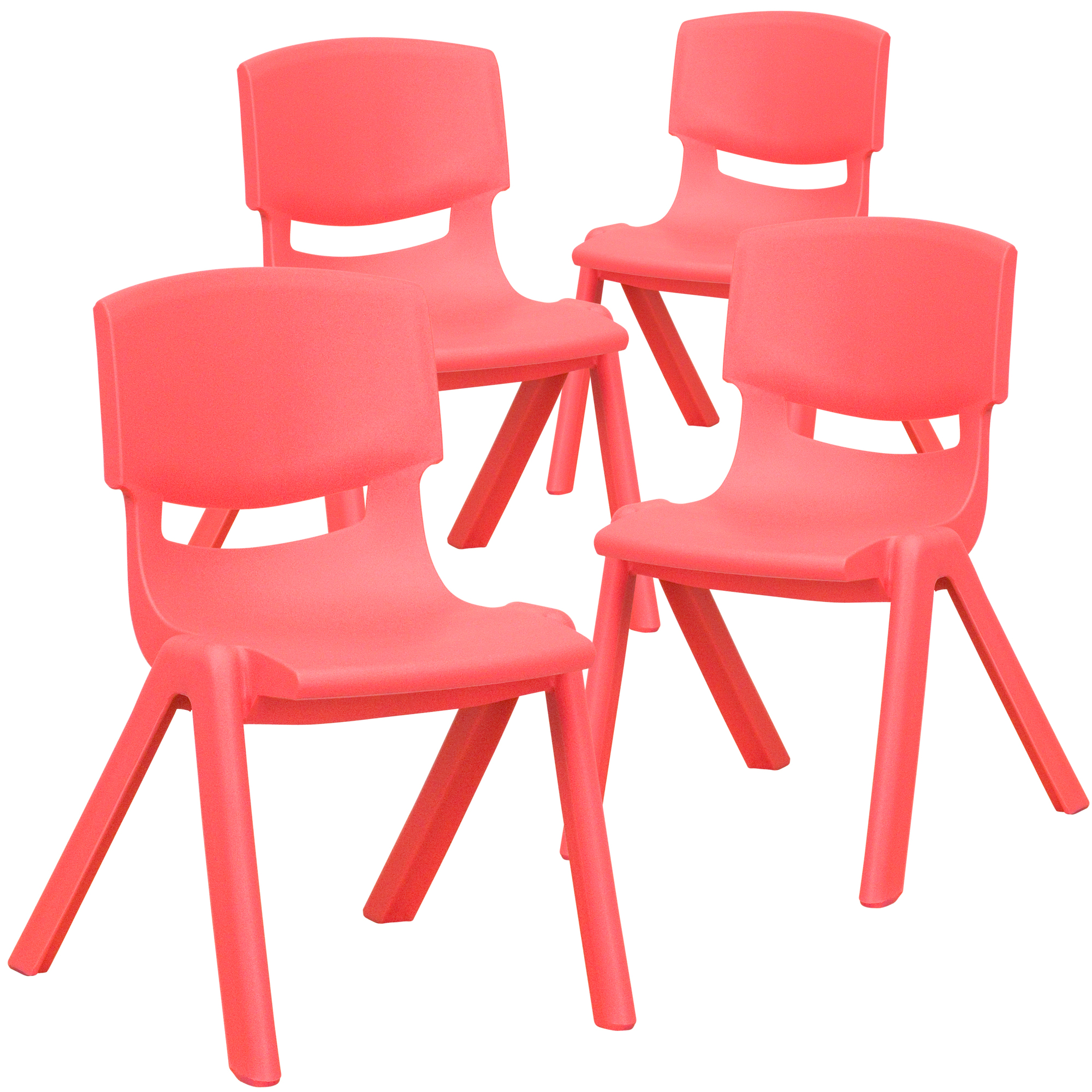 Flash Furniture, 4 Pack Red Plastic School Chair-12Inch H Seat, Primary Color Red, Included (qty.) 4, Model 4YUYCX4001RED