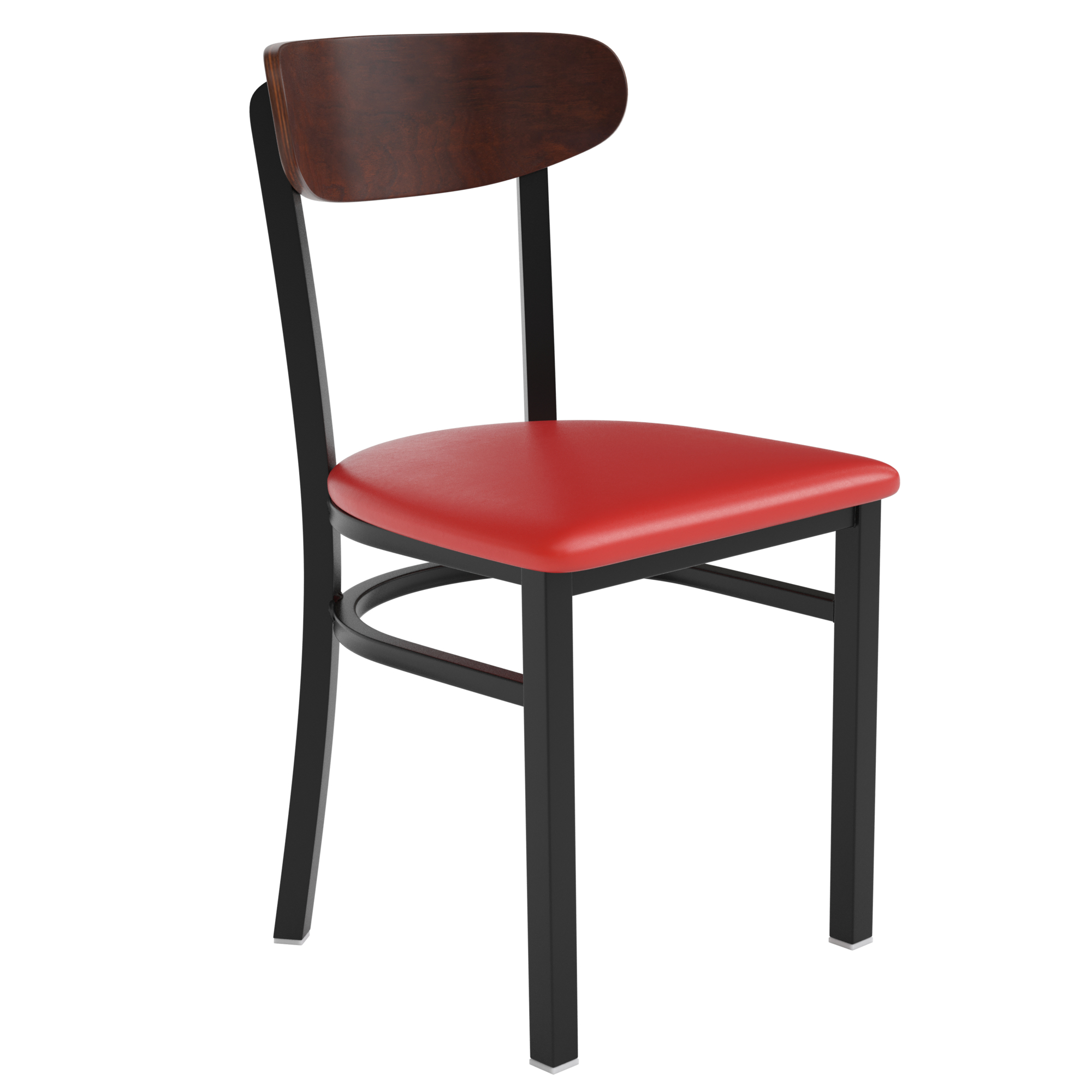 Flash Furniture, Red Vinyl Seat Dining Chair with Walnut Wood Back, Primary Color Red, Included (qty.) 1, Model XUDG6V5RDVWAL