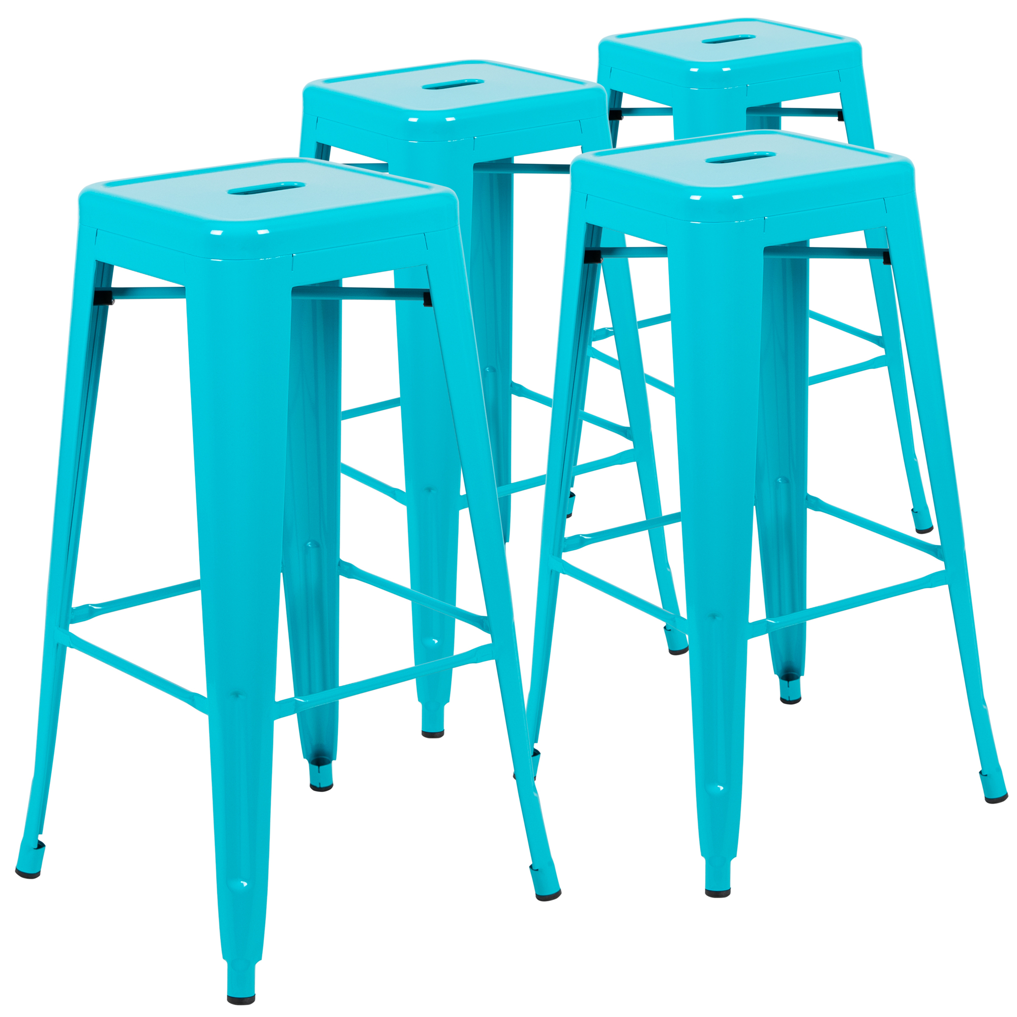 Flash Furniture, 4 Pack 30Inch High Metal Indoor Bar Stool, Teal, Primary Color Blue, Included (qty.) 4, Model 4ET3132030TLR