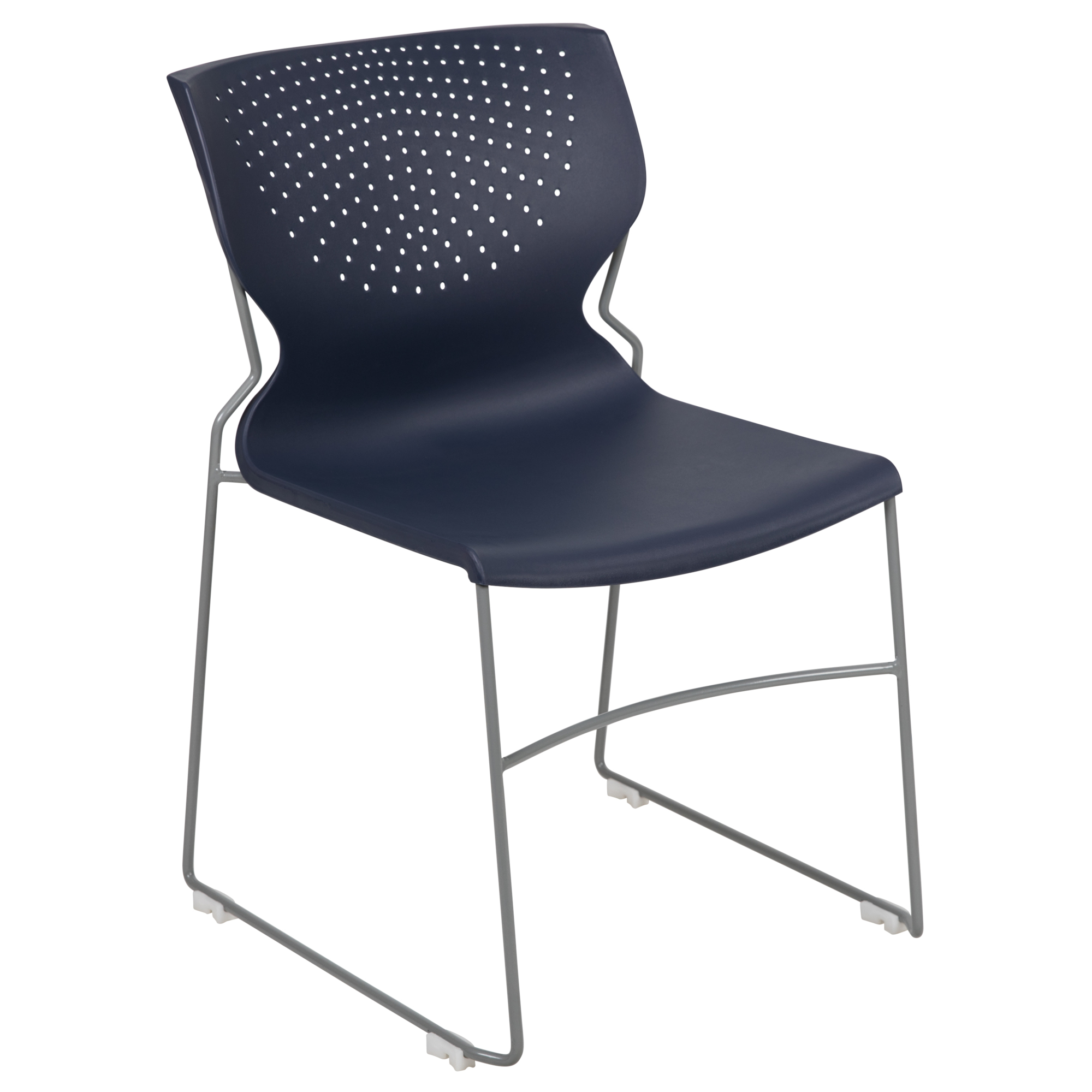 Flash Furniture, Navy Full Back Stack Chair with Gray Frame, Primary Color Blue, Included (qty.) 1, Model RUT438NY
