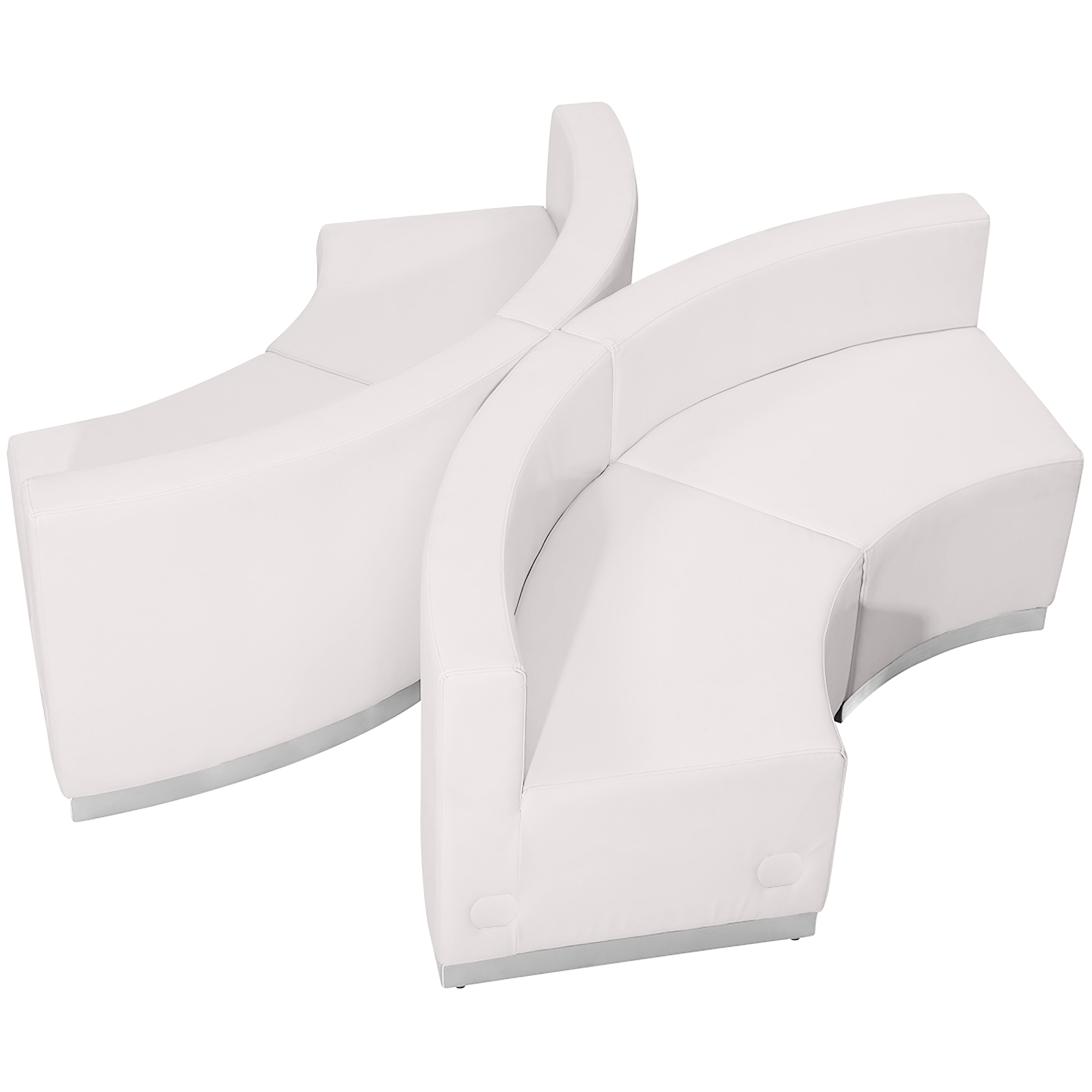 Flash Furniture, 4 PC White LeatherSoft Reception Configuration, Primary Color White, Included (qty.) 4, Model ZB803840SWH