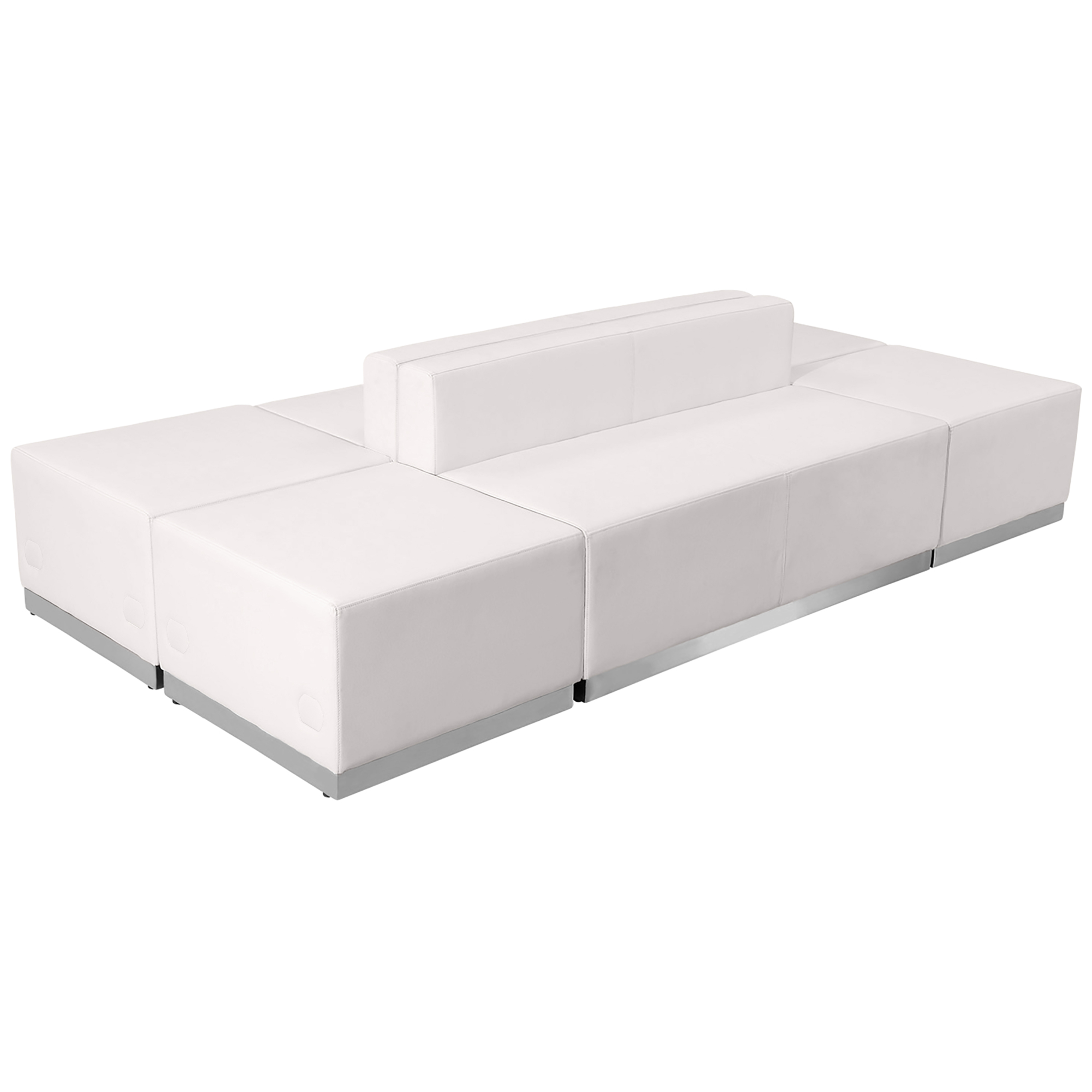 Flash Furniture, 6 PC White LeatherSoft Reception Configuration, Primary Color White, Included (qty.) 6, Model ZB803690SWH