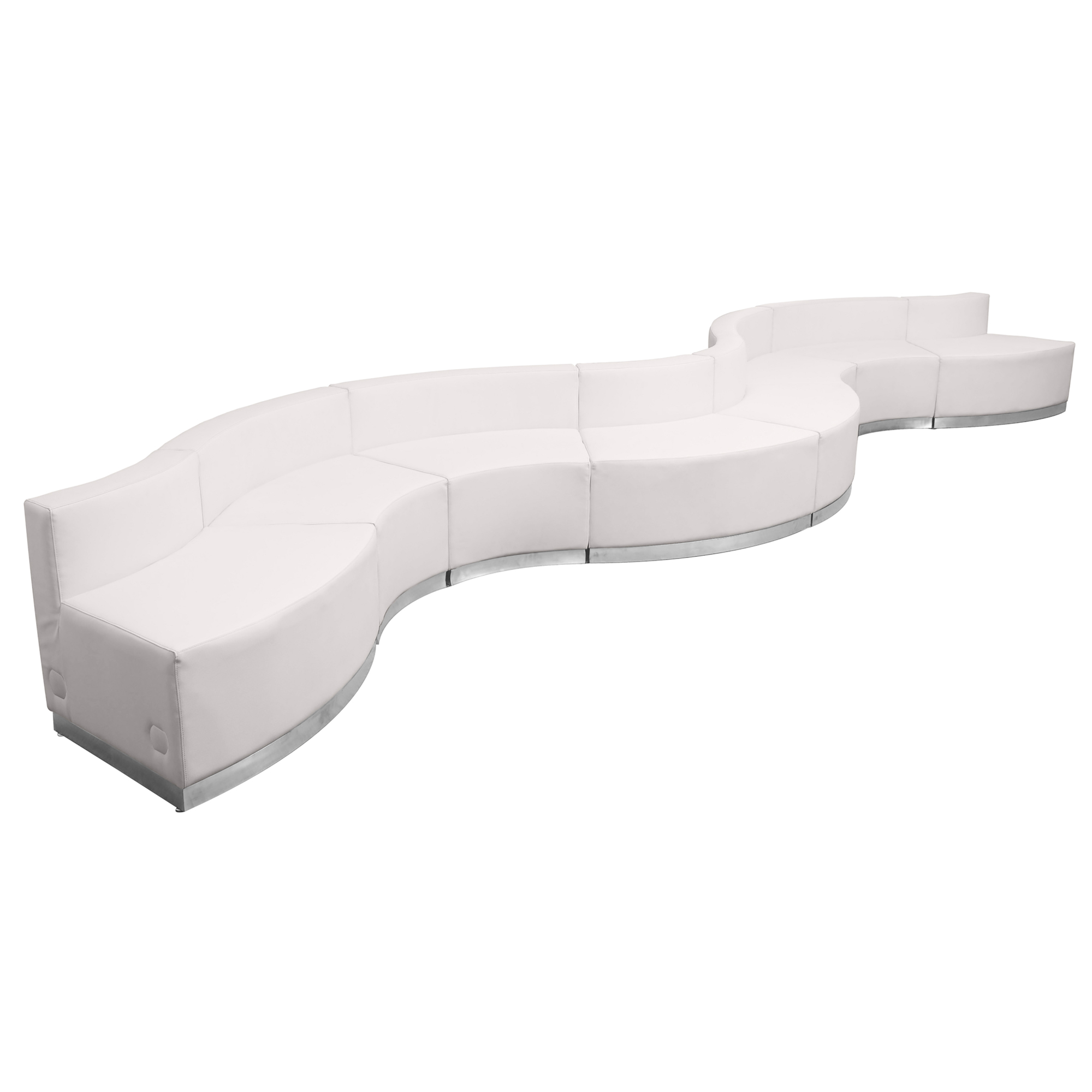 Flash Furniture, 8 PC White LeatherSoft Reception Configuration, Primary Color White, Included (qty.) 8, Model ZB803430SWH