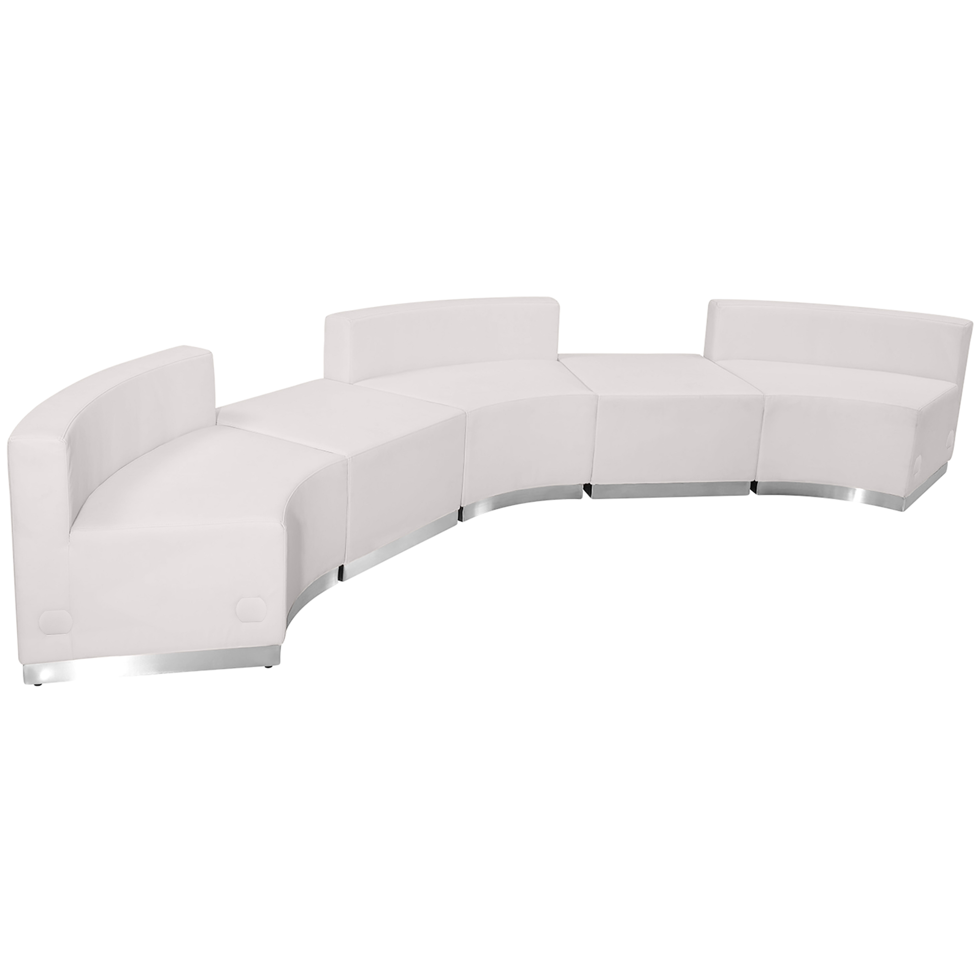 Flash Furniture, 5 PC White LeatherSoft Reception Configuration, Primary Color White, Included (qty.) 5, Model ZB803810SWH