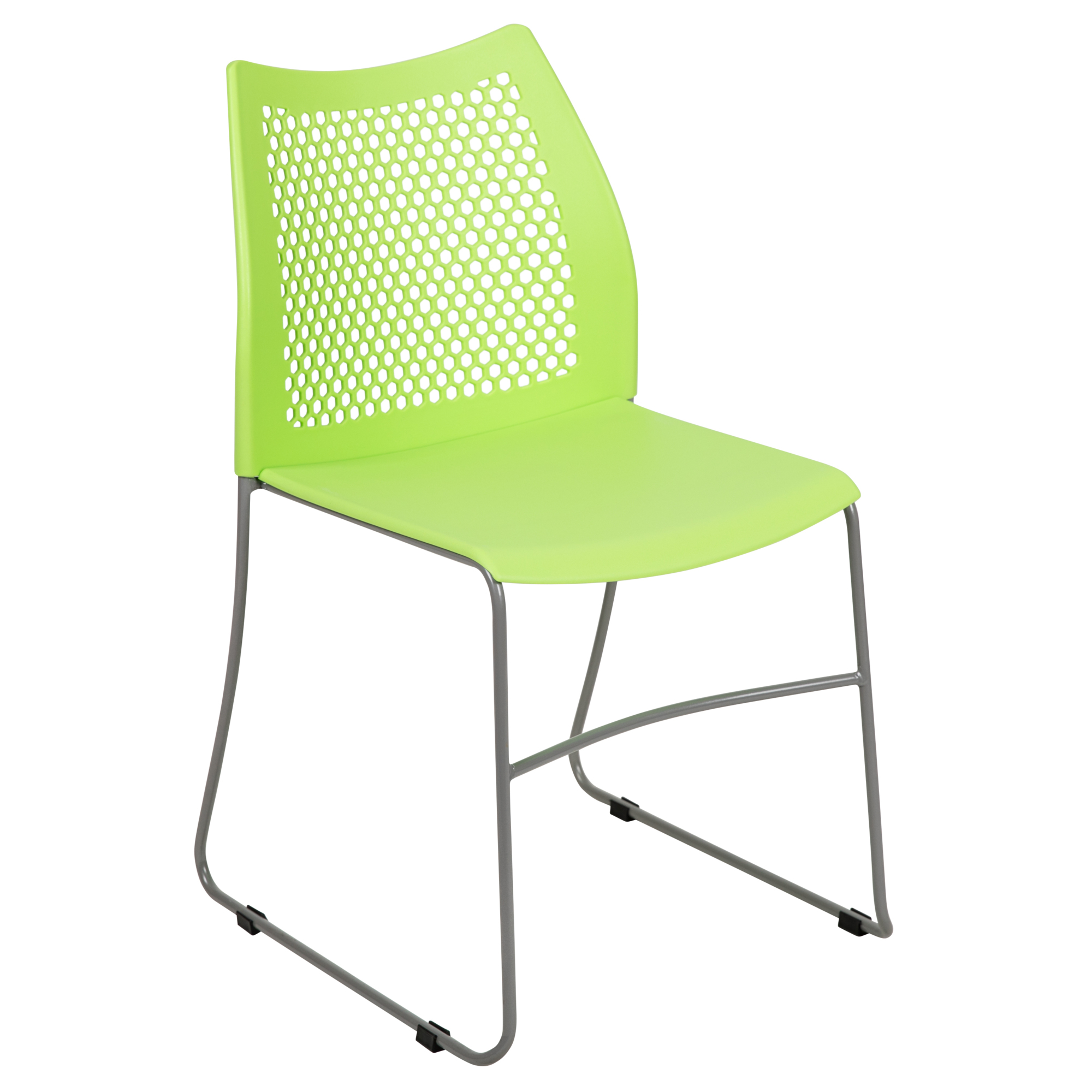 Flash Furniture, Green Sled Base Stack Chair with Air-Vent Back, Primary Color Green, Included (qty.) 1, Model RUT498AGN