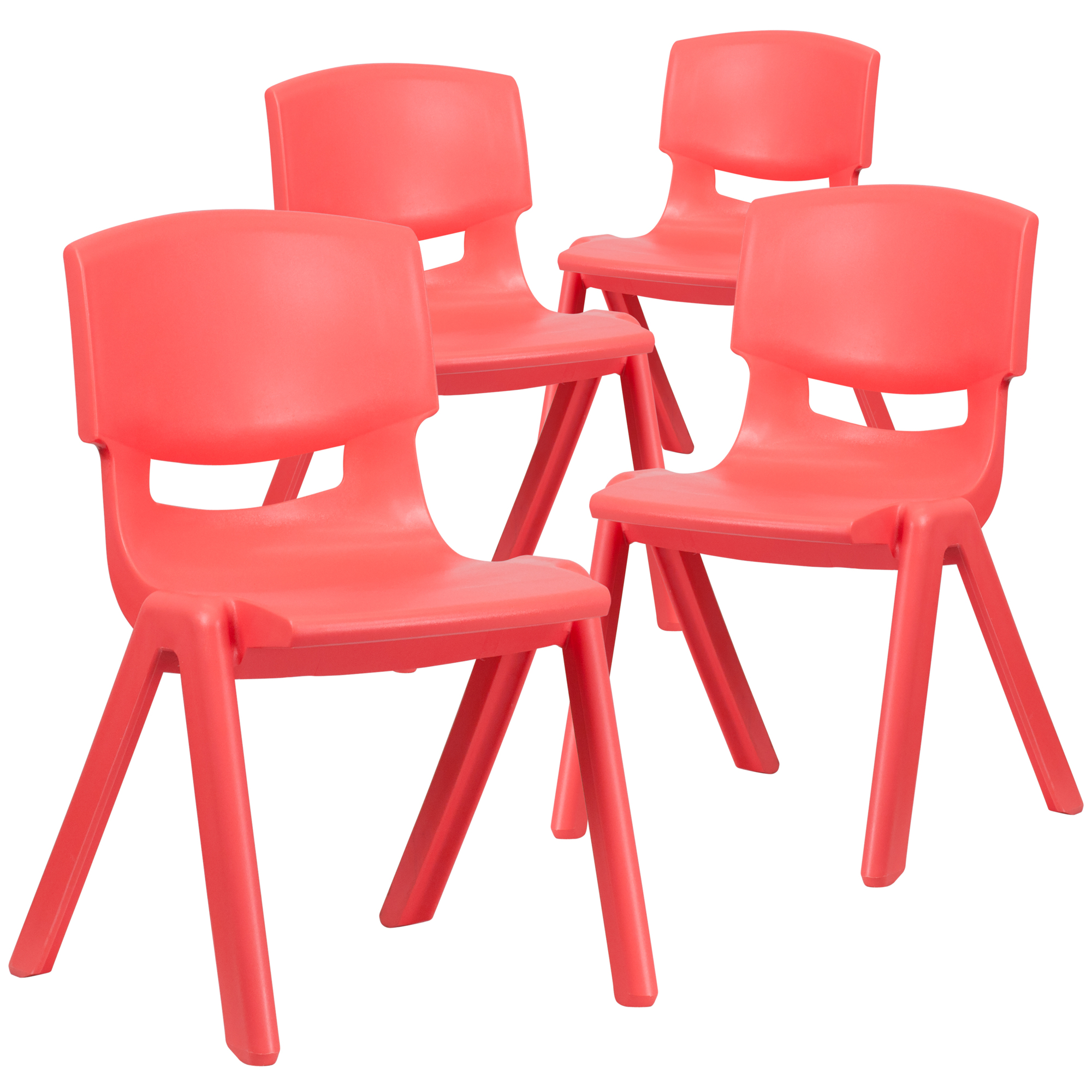 Flash Furniture, 4 Pack Red Plastic School Chair-15.5Inch H Seat, Primary Color Red, Included (qty.) 4, Model 4YUYCX4005RED