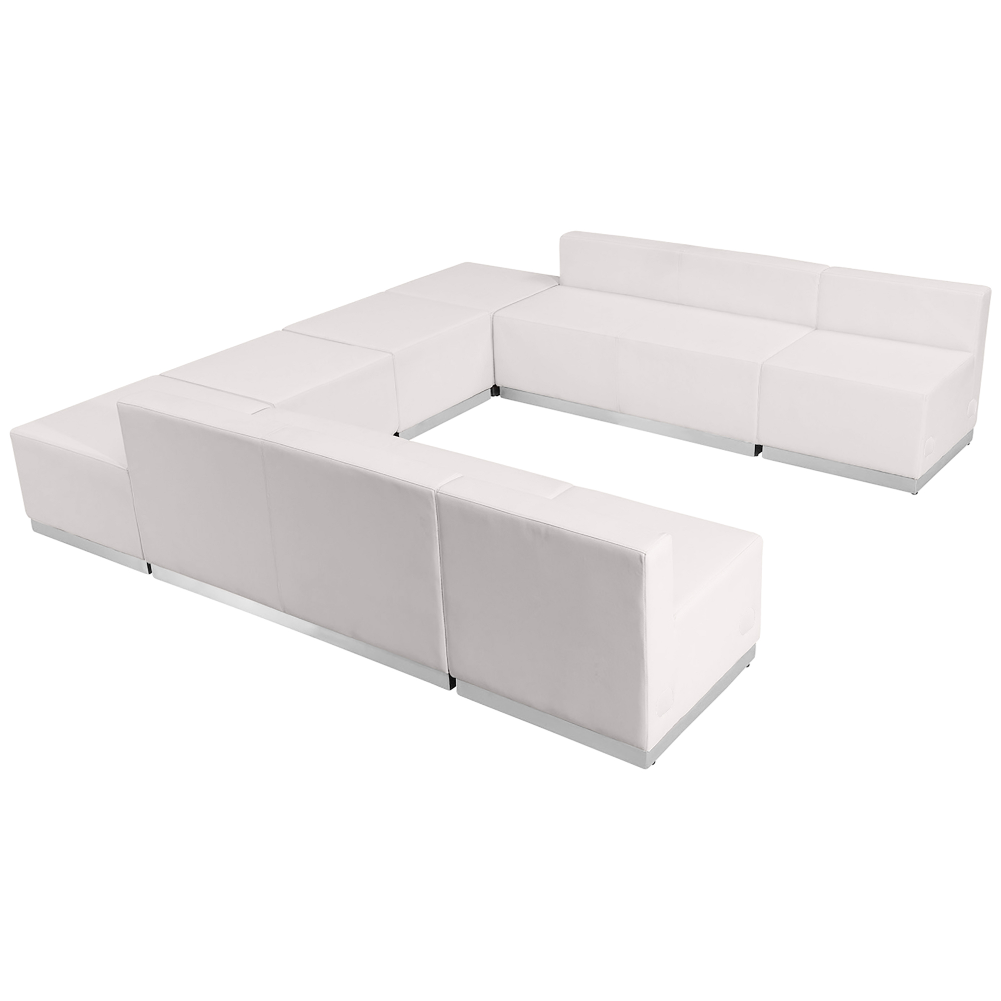 Flash Furniture, 8 PC White LeatherSoft Reception Configuration, Primary Color White, Included (qty.) 8, Model ZB803710SWH