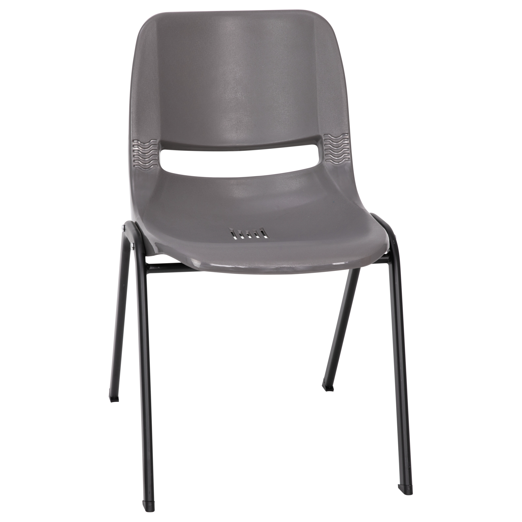 Flash Furniture, 661 lb. Capacity Gray Stack Chair w/ Black Frame, Primary Color Gray, Included (qty.) 1, Model RUT16PDRGY