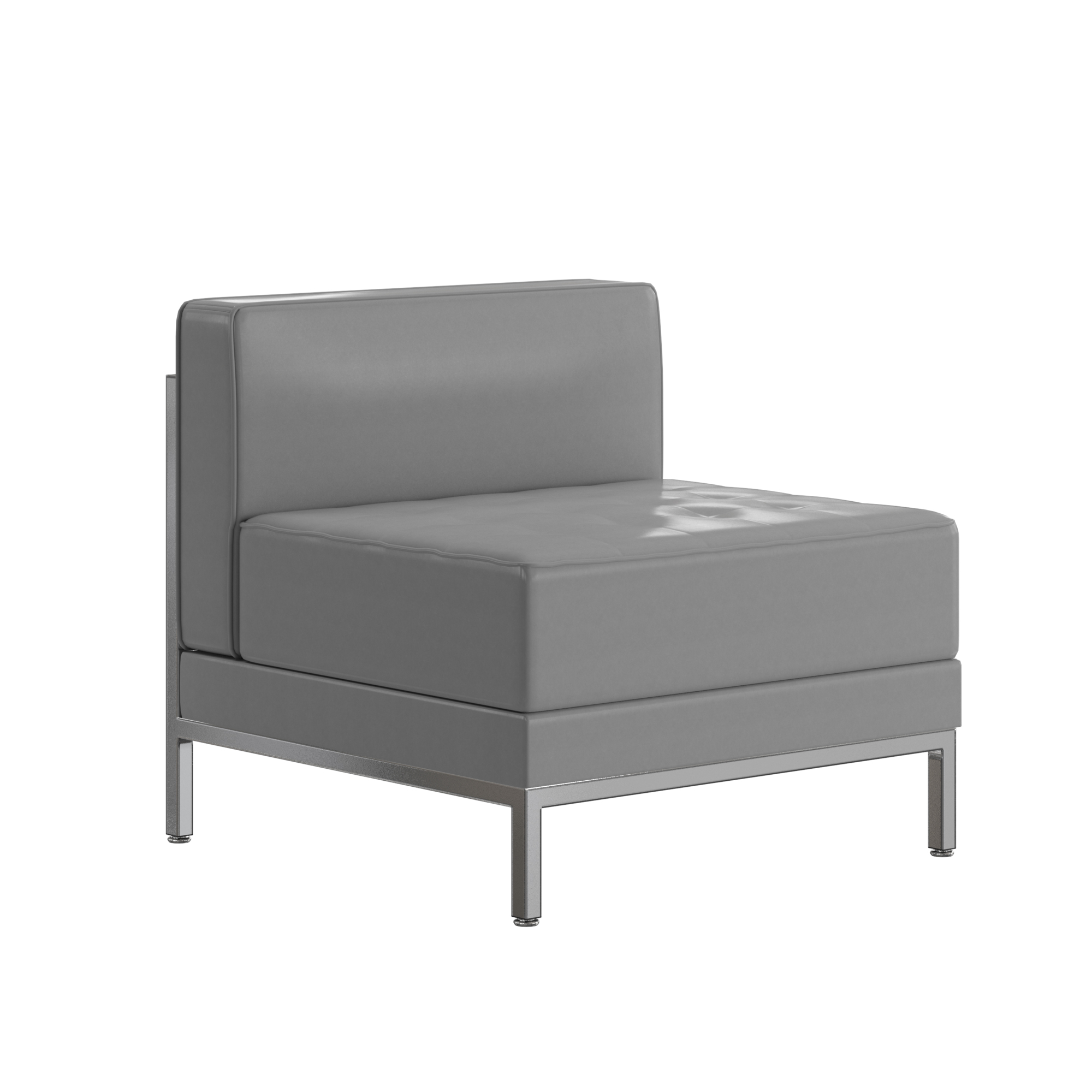 Flash Furniture, Contemporary Gray LeatherSoft Middle Chair, Primary Color Gray, Included (qty.) 1, Model ZBIMAGMIDDLEGY