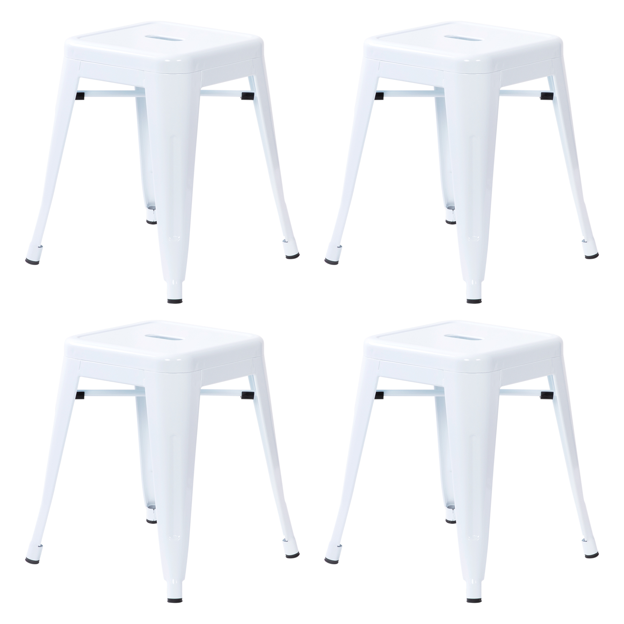 Flash Furniture, 4 Pack 18Inch White Metal Stool, Primary Color White, Included (qty.) 1, Model ETBT350318WH