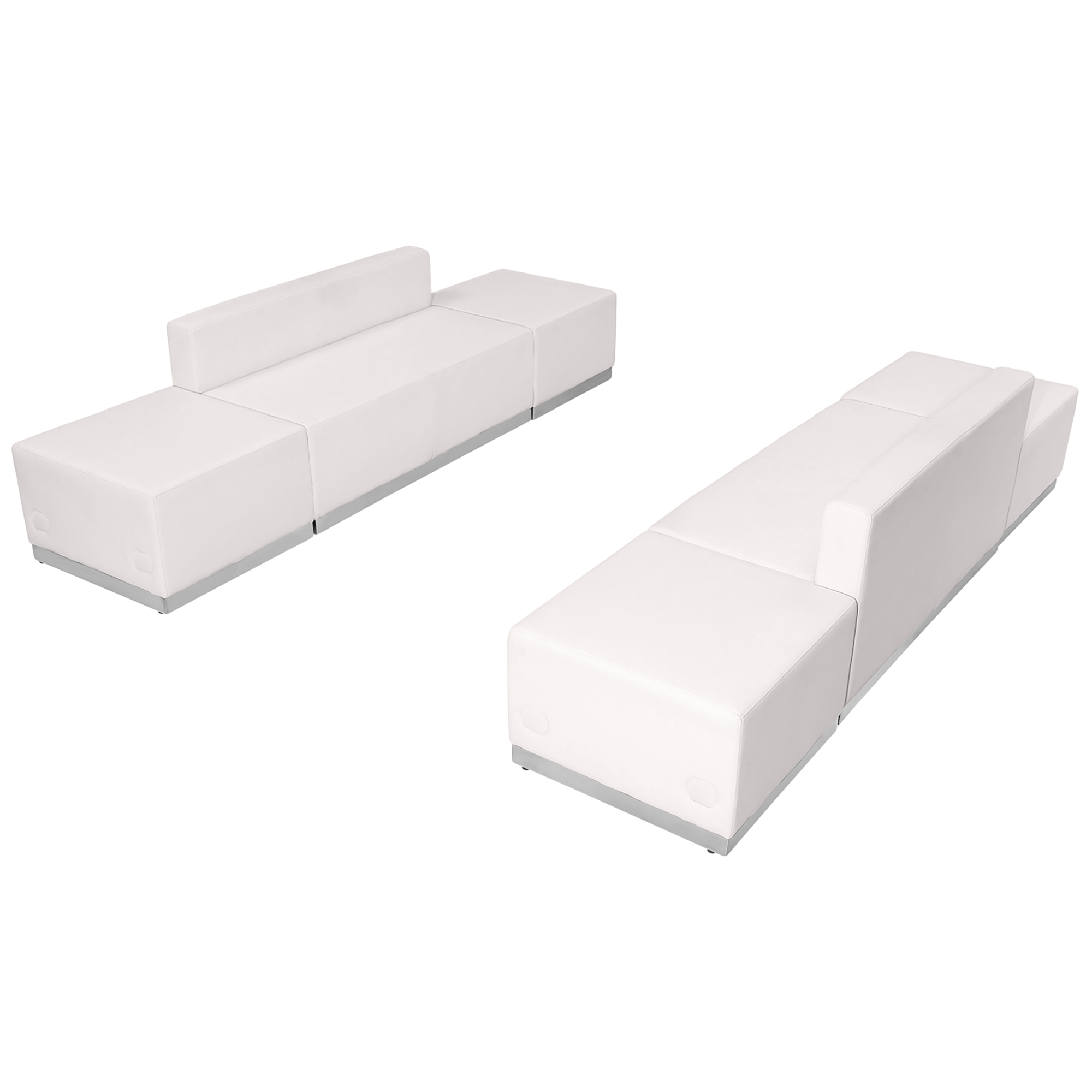 Flash Furniture, 6 PC White LeatherSoft Reception Configuration, Primary Color White, Included (qty.) 6, Model ZB803700SWH