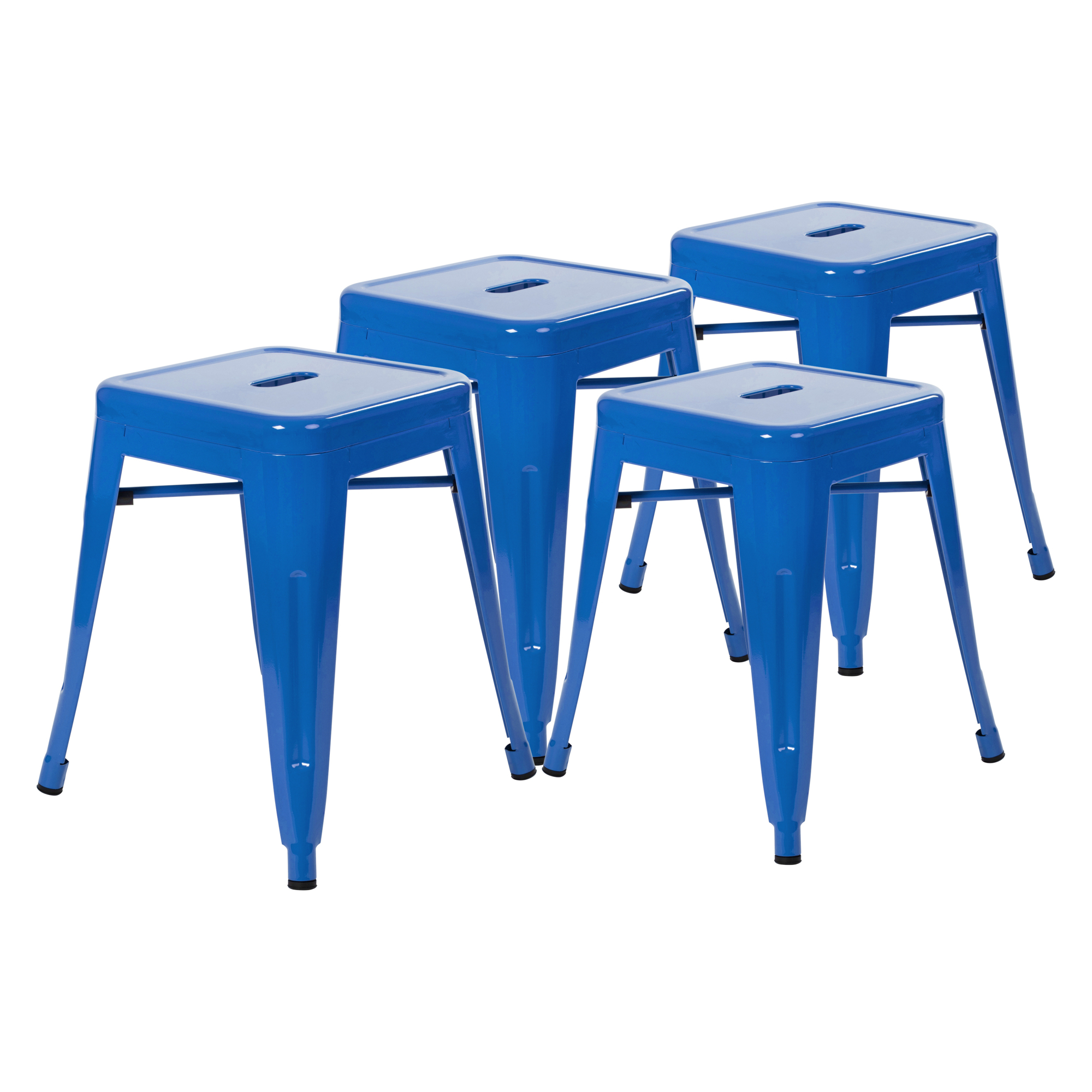 Flash Furniture, 4 Pack 18Inch Royal Blue Metal Stool, Primary Color Blue, Included (qty.) 1, Model ETBT350318BL