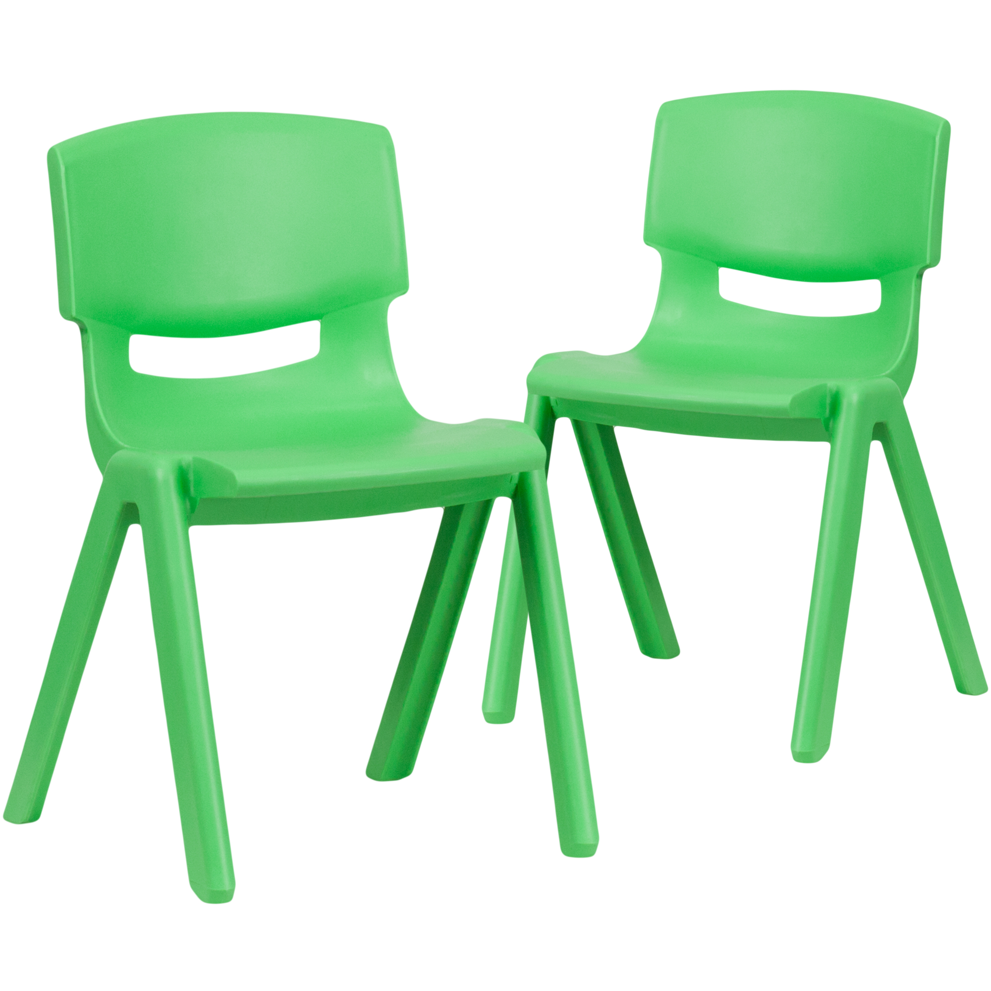 Flash Furniture, 2 Pack Green Stack School Chair-13.25Inch H Seat, Primary Color Green, Included (qty.) 2, Model 2YUYCX004GREEN