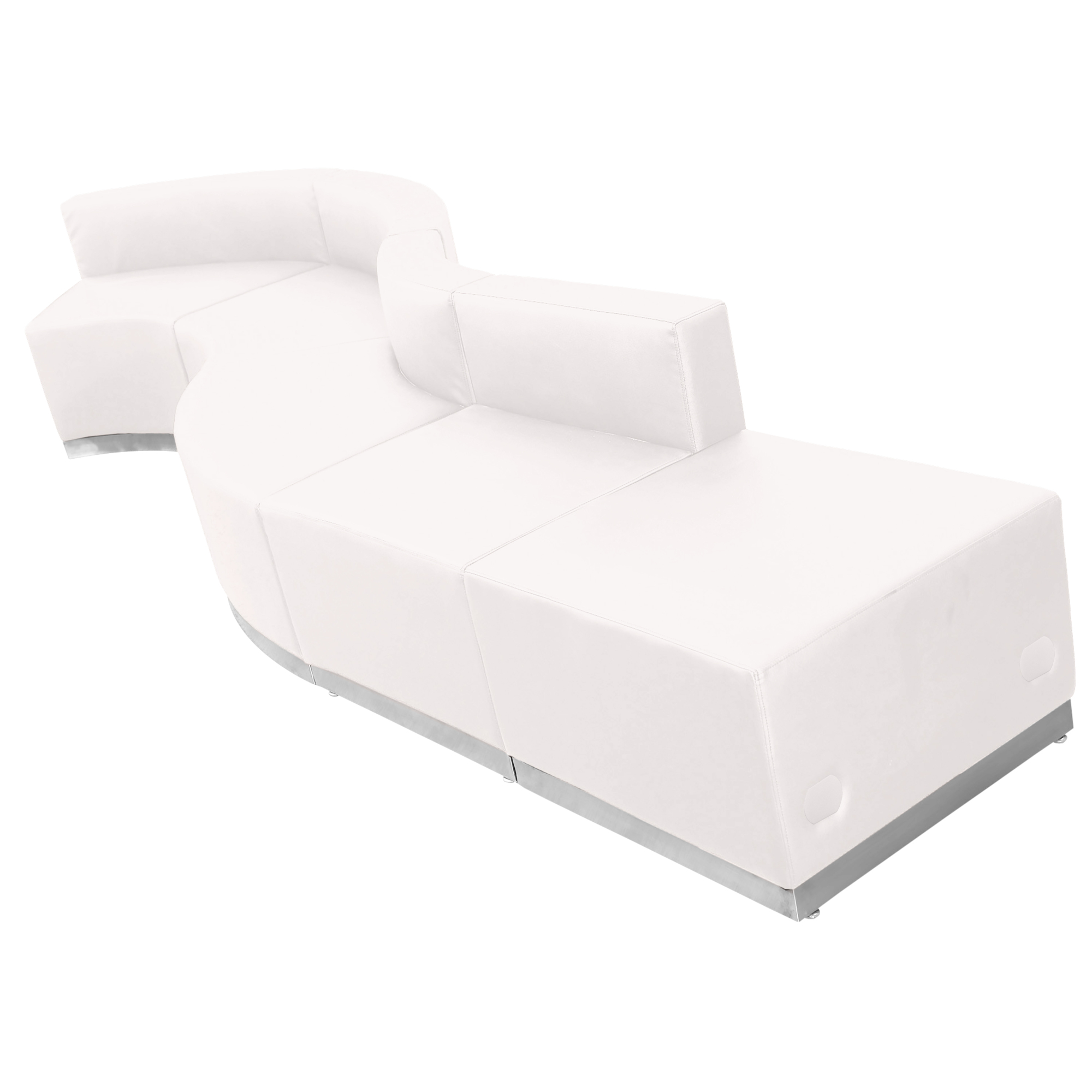 Flash Furniture, 5 PC White LeatherSoft Reception Configuration, Primary Color White, Included (qty.) 5, Model ZB803590SWH