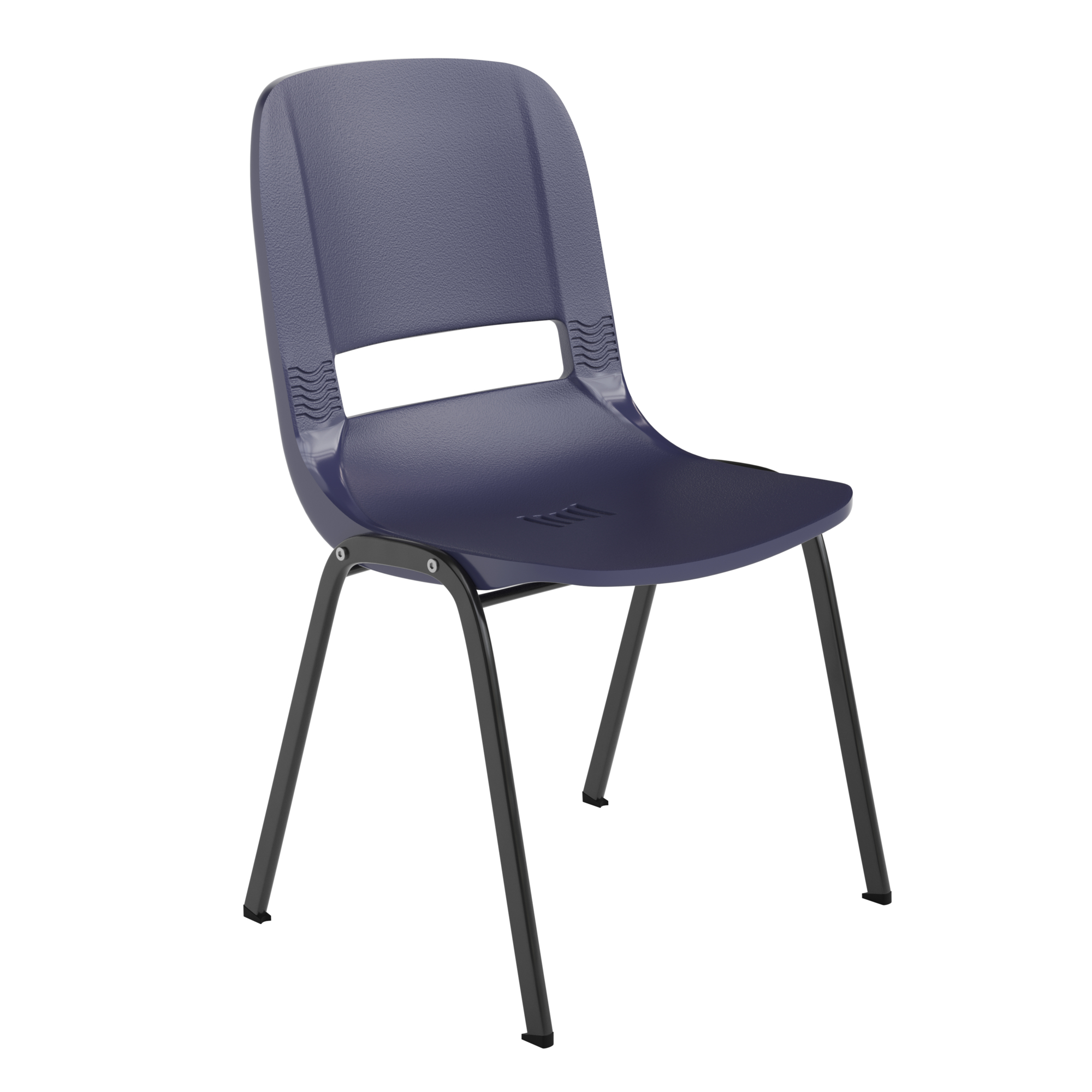 Flash Furniture, 661 lb. Capacity Navy Stack Chair w/ Black Frame, Primary Color Blue, Included (qty.) 1, Model RUT16PDTRUENAVY
