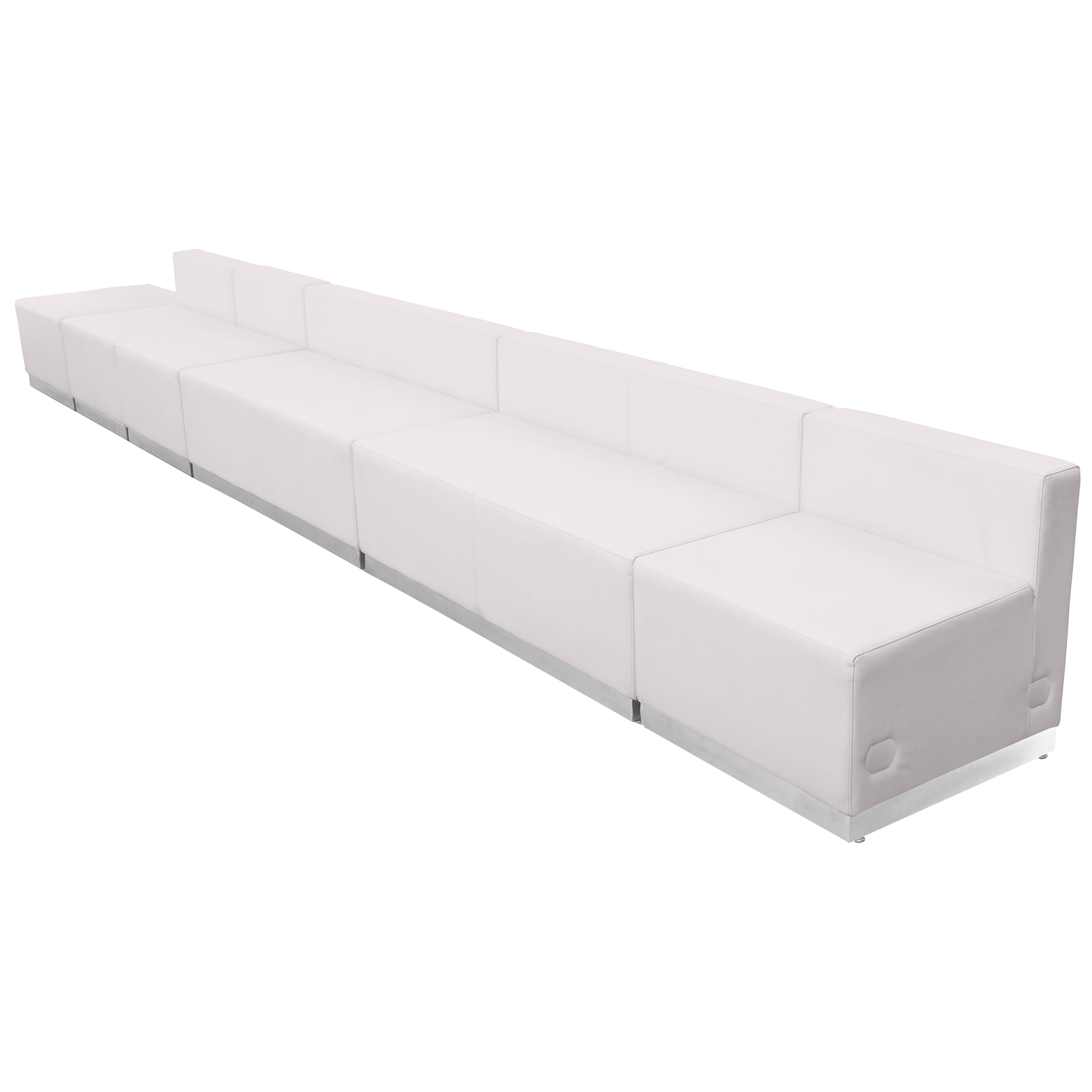 Flash Furniture, 6 PC White LeatherSoft Reception Configuration, Primary Color White, Included (qty.) 6, Model ZB803490SWH