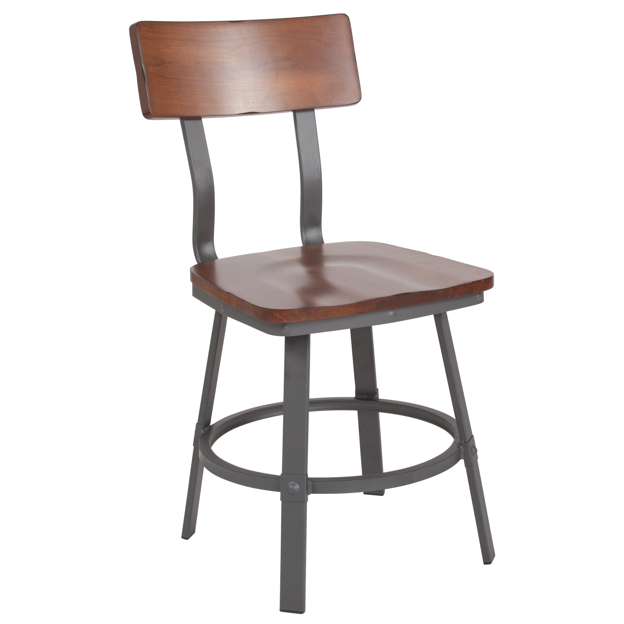 Flash Furniture, Rustic Walnut Chair with Wood Seat Back, Primary Color Brown, Included (qty.) 1, Model XUDG60582