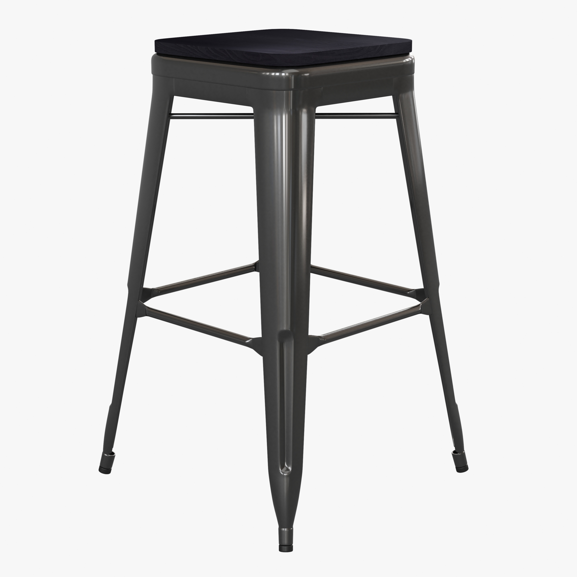 Flash Furniture, 4PK 30Inch Black Metal Bar Stool-Black Poly Seat, Primary Color Black, Included (qty.) 4, Model 4ET32030BKRPL2B