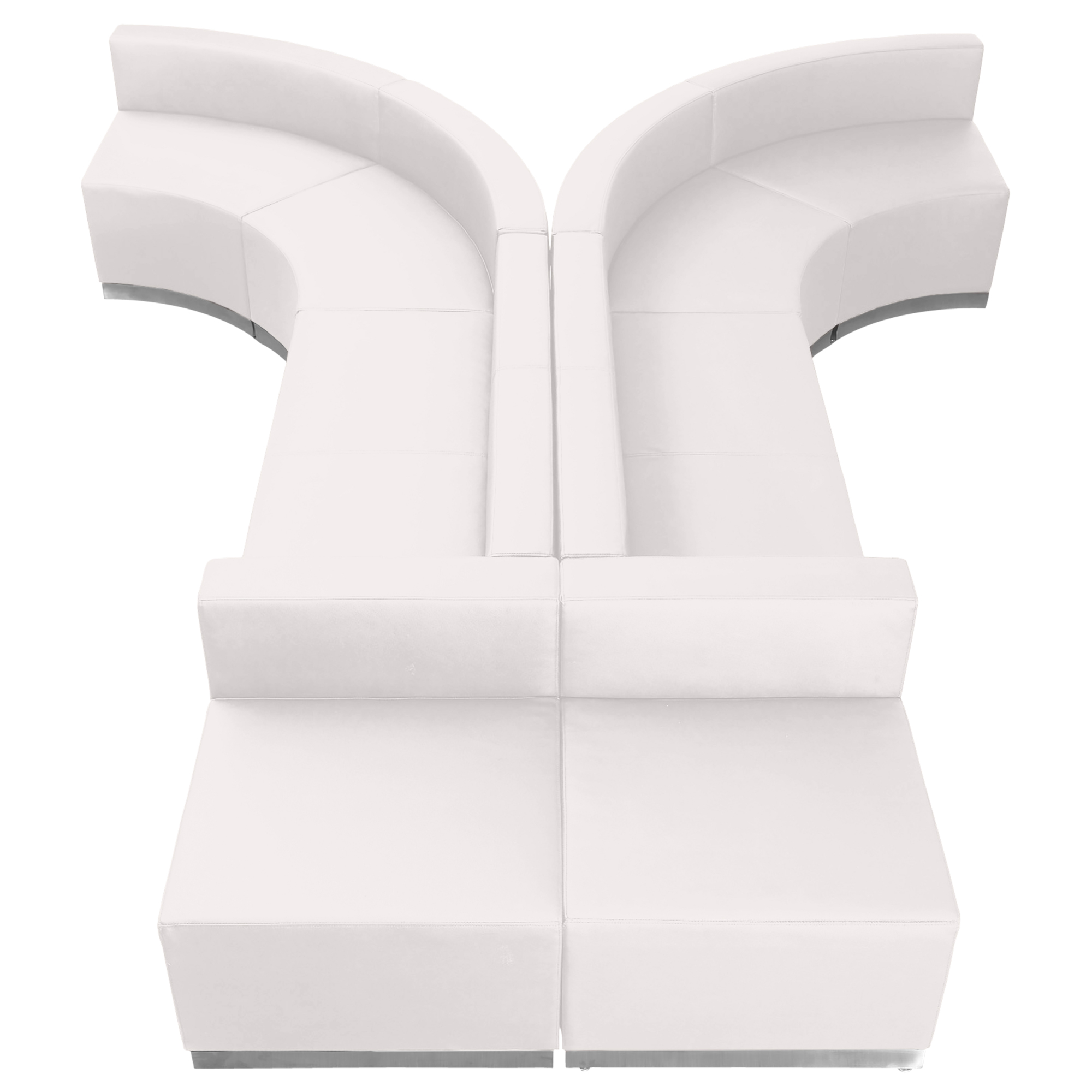 Flash Furniture, 8 PC White LeatherSoft Reception Configuration, Primary Color White, Included (qty.) 8, Model ZB803620SWH