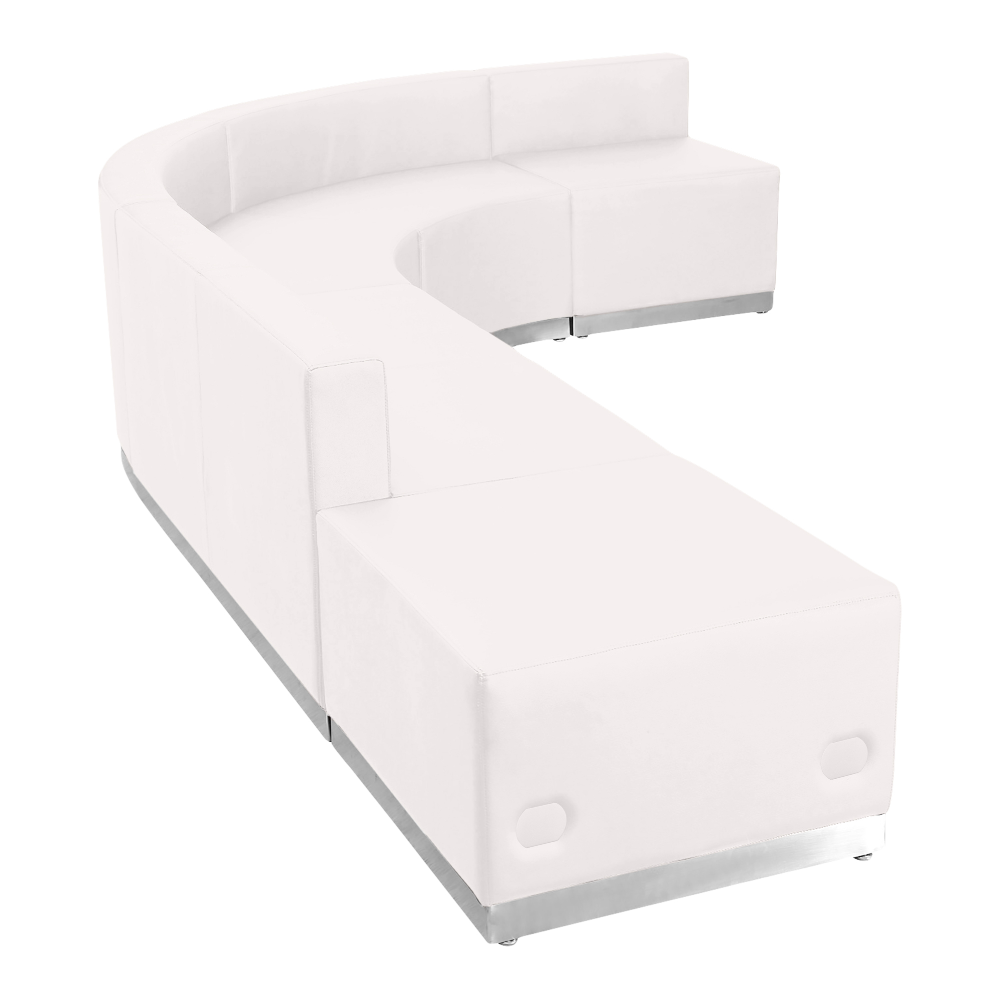 Flash Furniture, 5 PC White LeatherSoft Reception Configuration, Primary Color White, Included (qty.) 5, Model ZB803610SWH