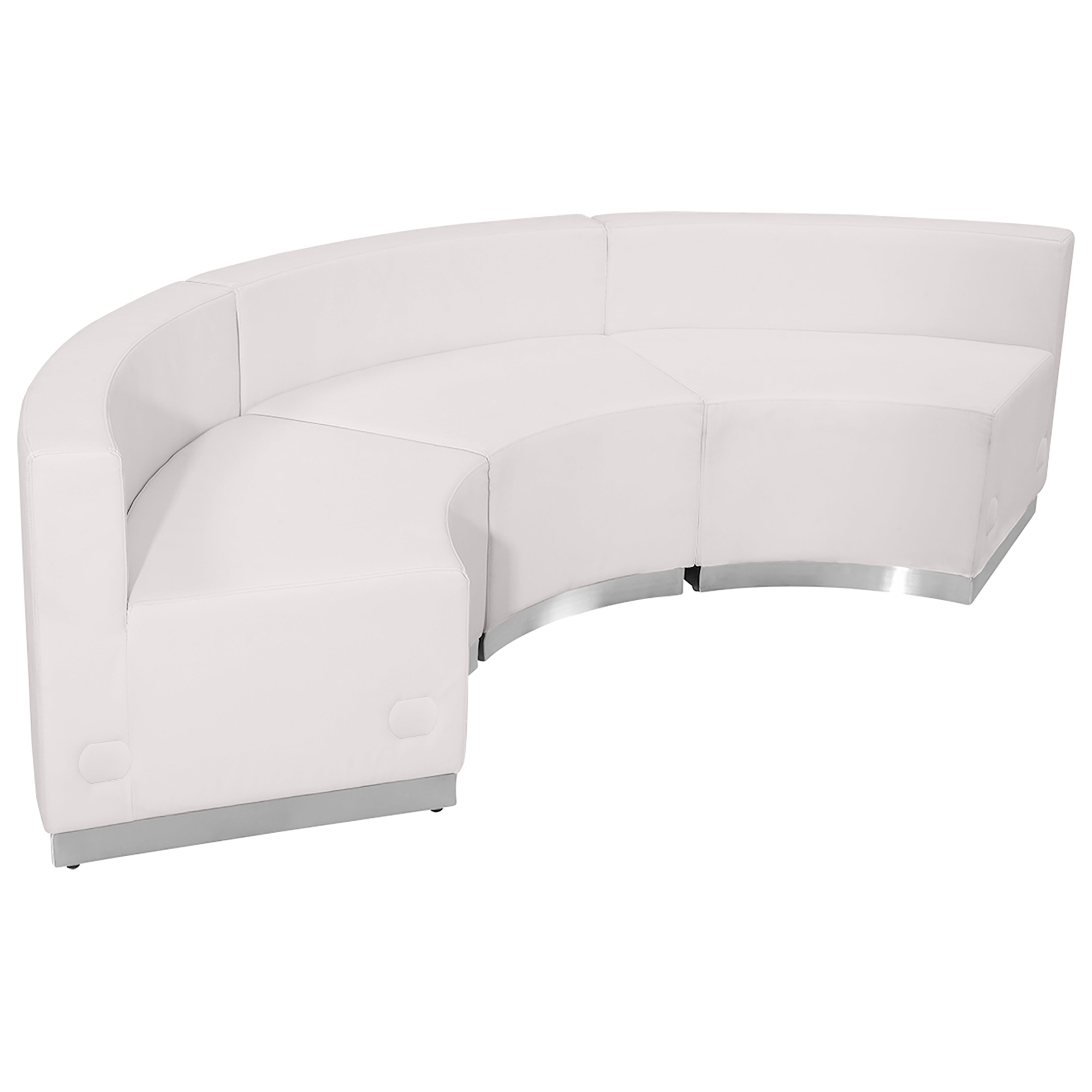 Flash Furniture, 3 PC White LeatherSoft Reception Configuration, Primary Color White, Included (qty.) 3, Model ZB803740SWH