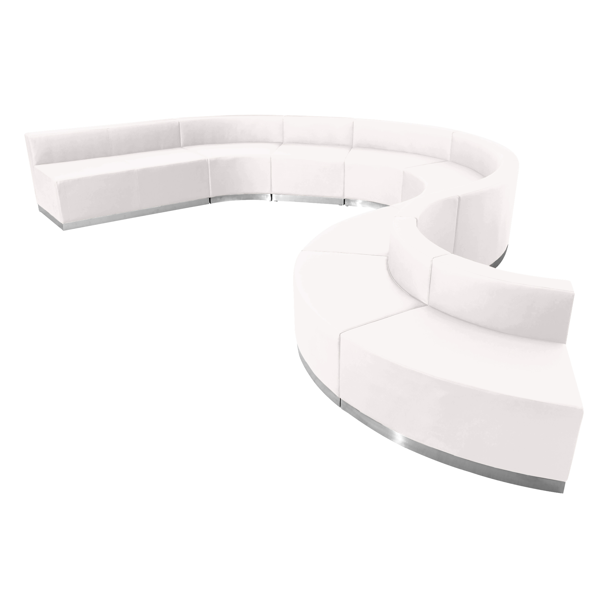 Flash Furniture, 9 PC White LeatherSoft Reception Configuration, Primary Color White, Included (qty.) 9, Model ZB803600SWH